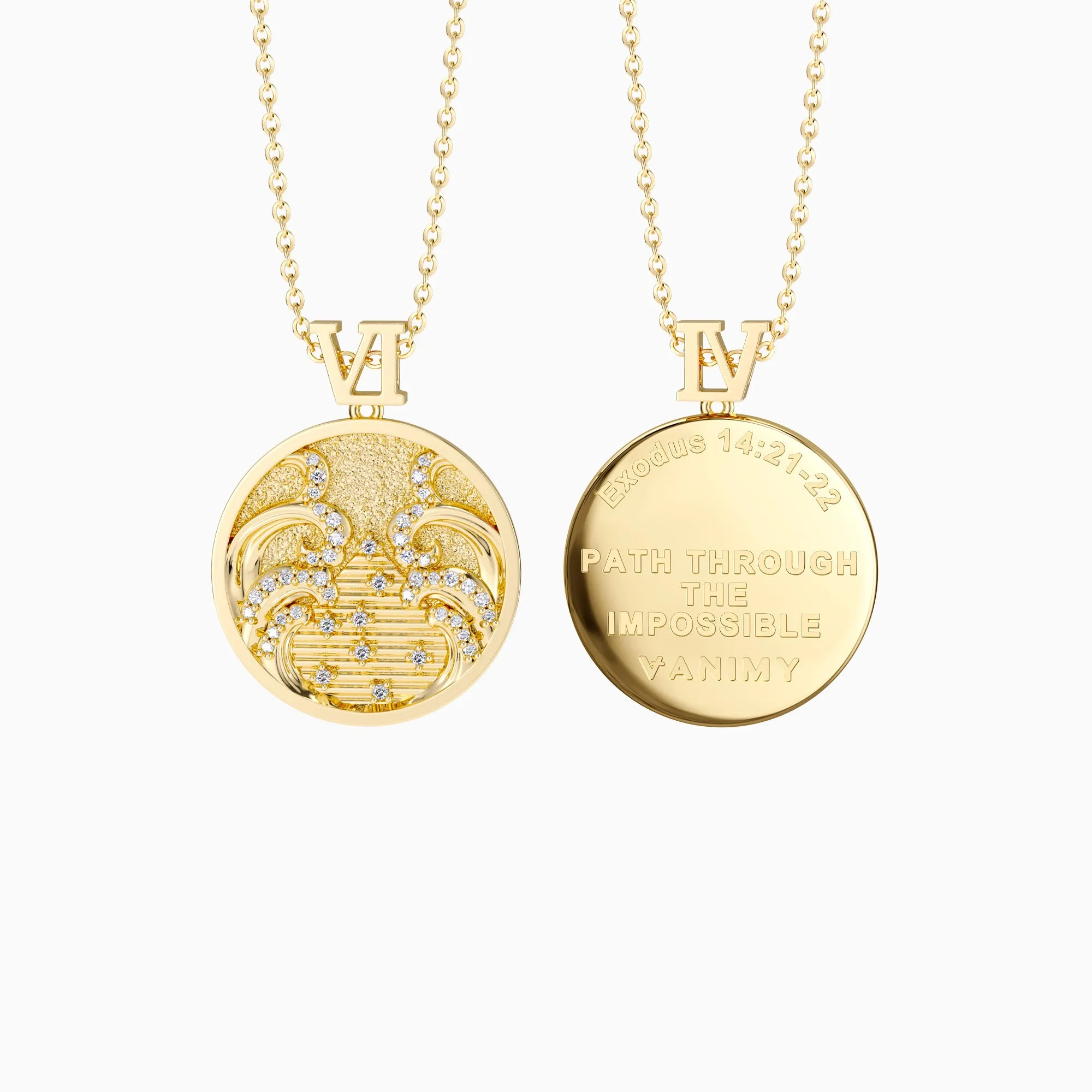 Promised Land Wave Faith Coin Medallion Necklace sold by Vanimy Jewelry product image thumbnail 2