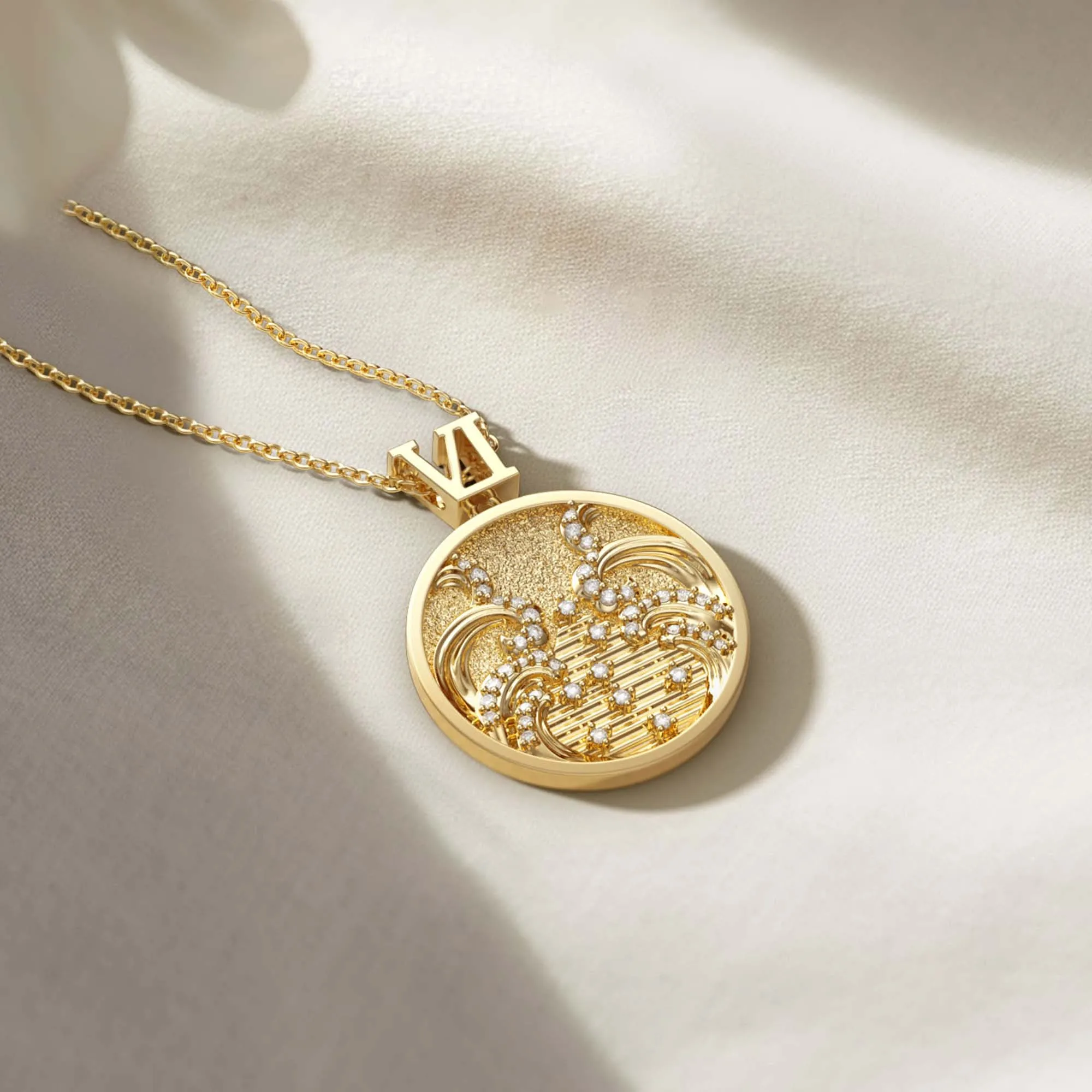 Promised Land Wave Faith Coin Medallion Necklace sold by Vanimy Jewelry product image thumbnail 3