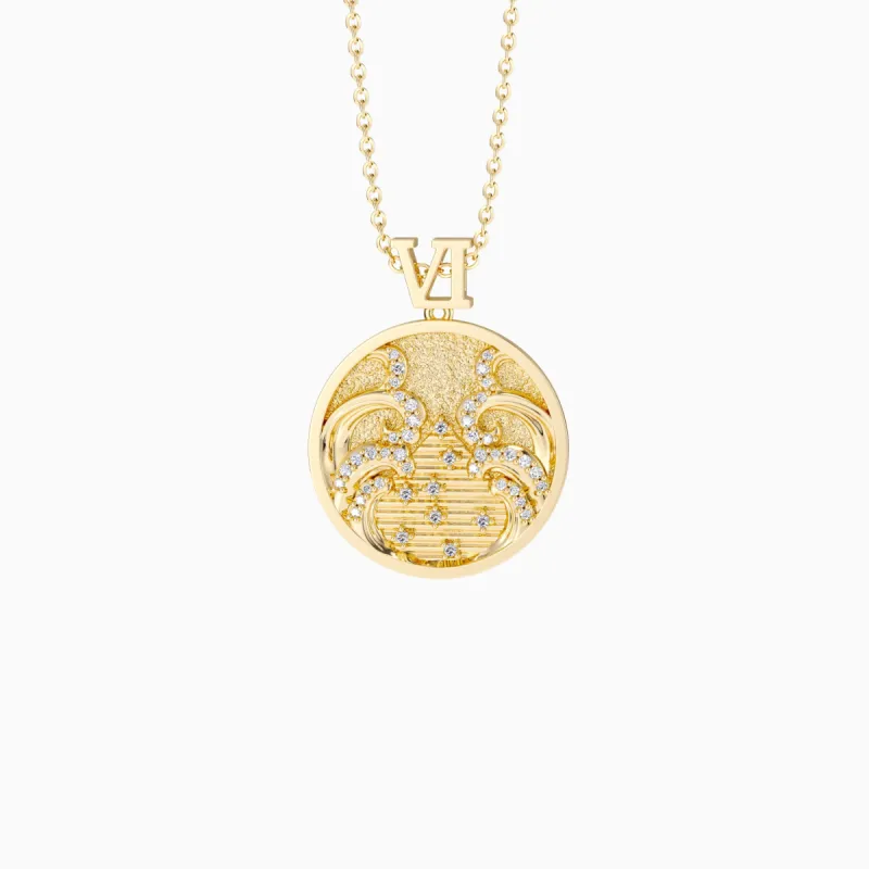 Promised Land Wave Faith Coin Medallion Necklace sold by Vanimy Jewelry