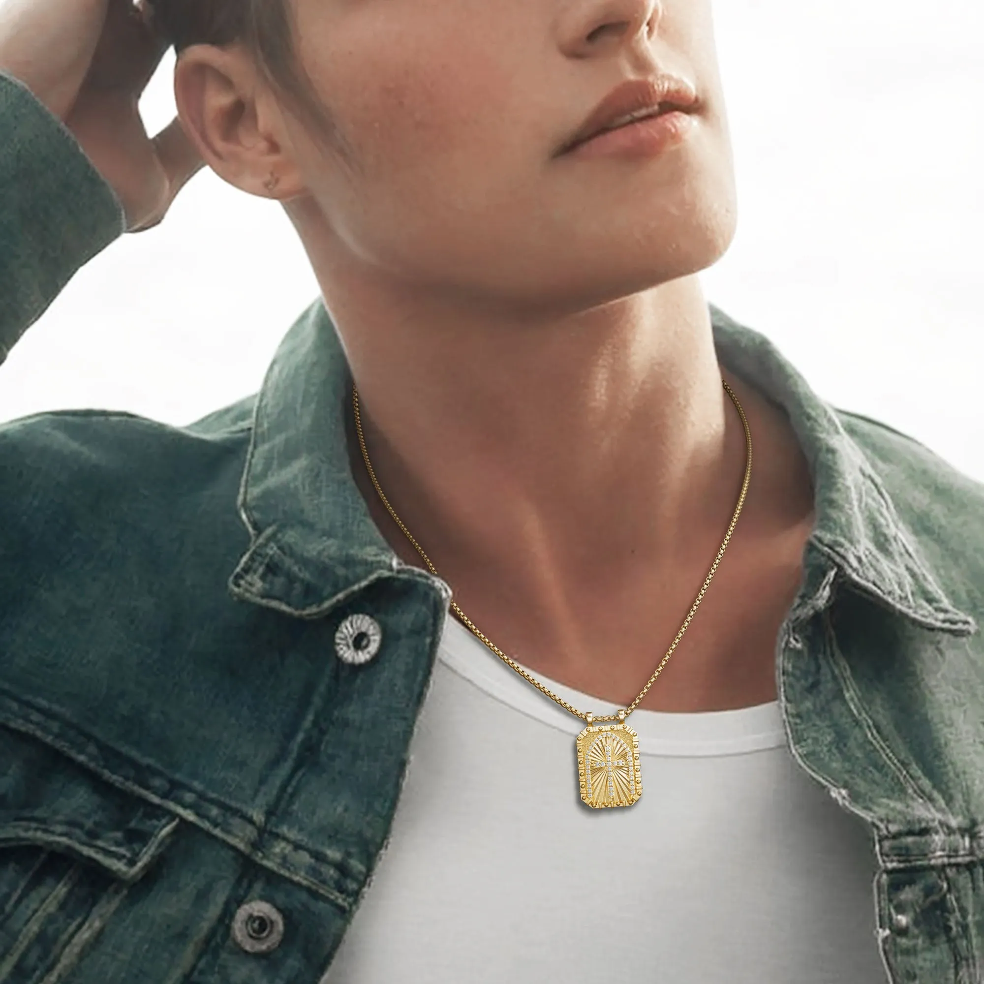 I Can Do All Things Through Christ Cross Engraved Necklace sold by Vanimy Jewelry product image thumbnail 3