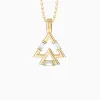 Trinity Triangle Duo Charm Baguette Stone Pendant Necklace sold by Vanimy Jewelry