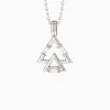 Trinity Triangle Duo Charm Baguette Stone Pendant Necklace sold by Vanimy Jewelry
