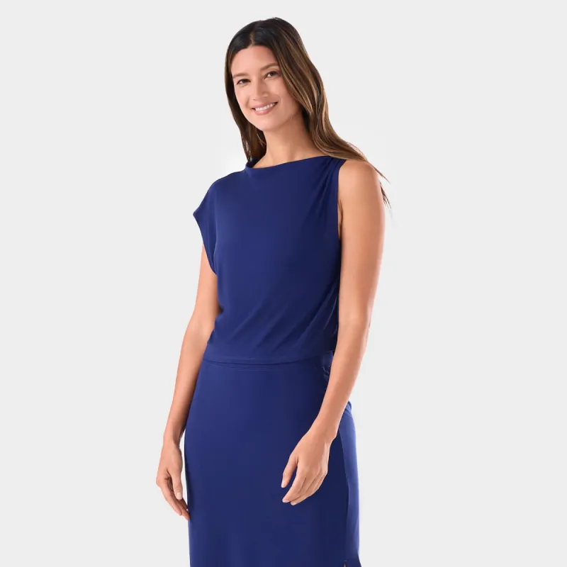 Brushed Tec Knit Asymmetrical Tee sold by Tavi Active