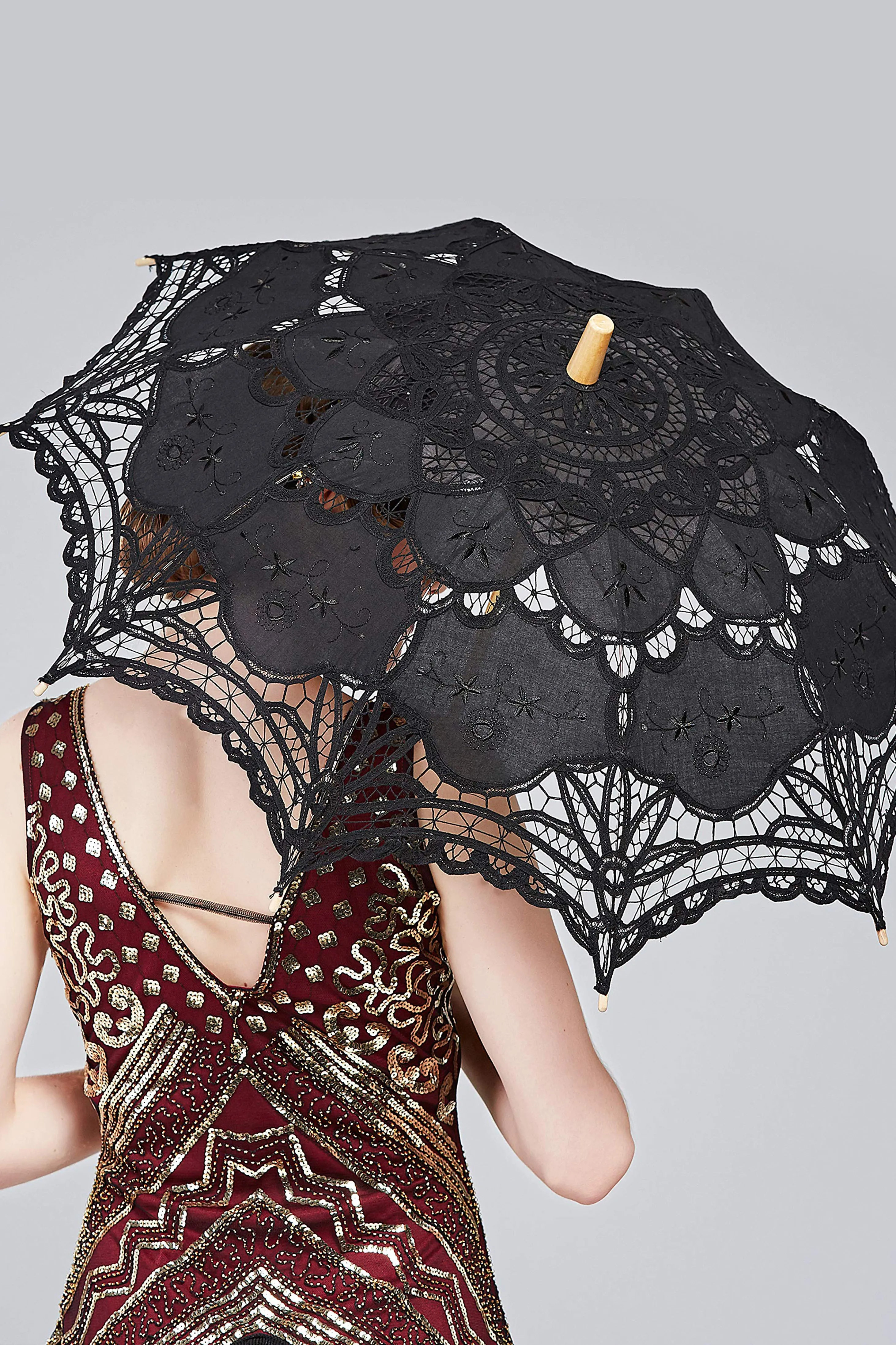 1920s Vintage Lace Umbrella Parasol sold by BABEYOND product image thumbnail 5