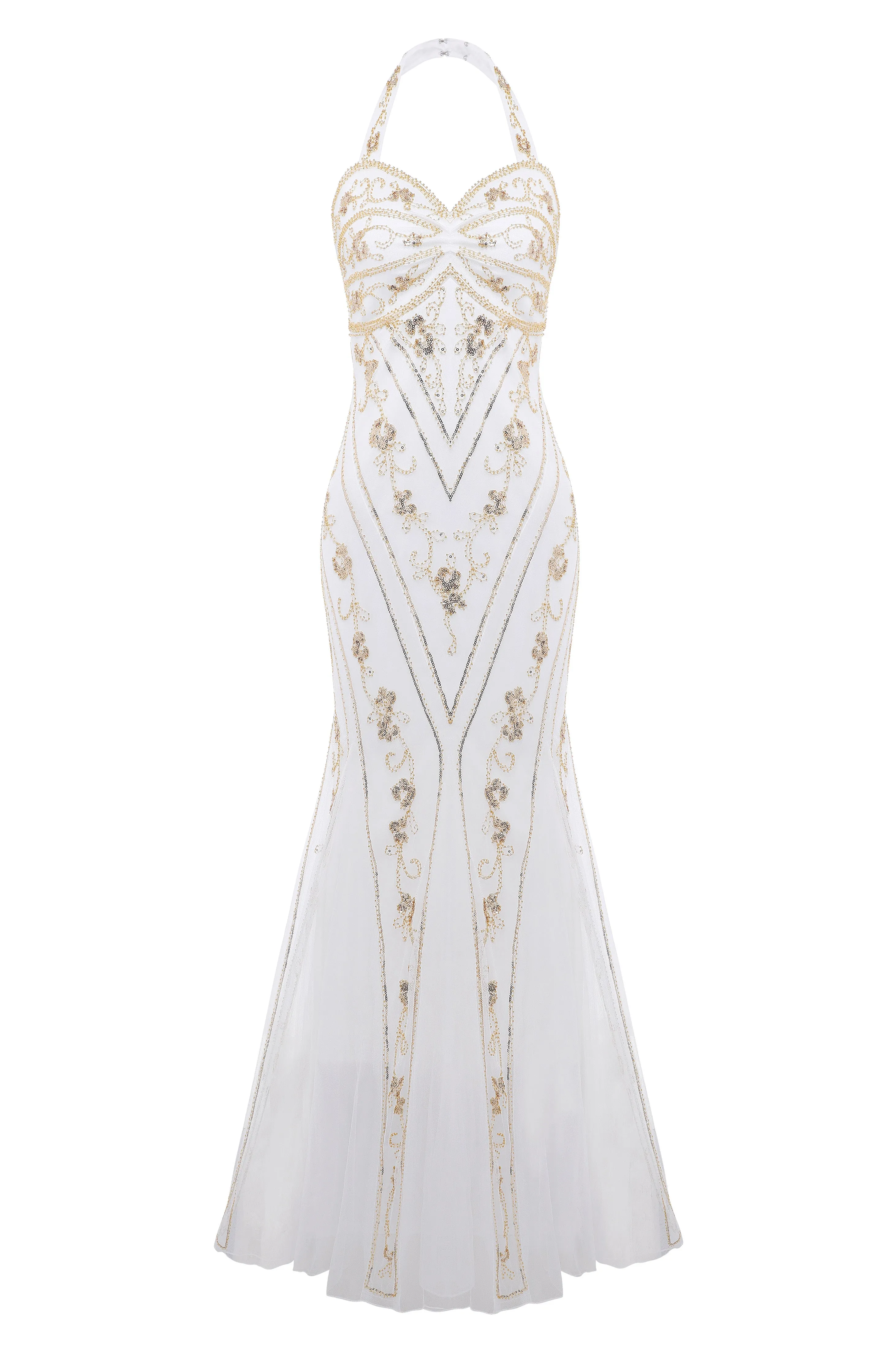 Halter Neck Sequin Mermaid Maxi Dress sold by BABEYOND product image thumbnail 5