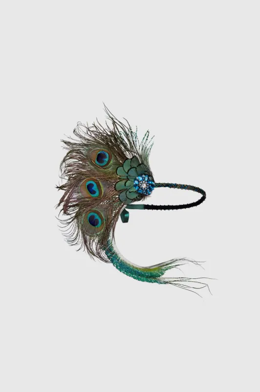 Nymph Peacock Feather Headpiece sold by BABEYOND