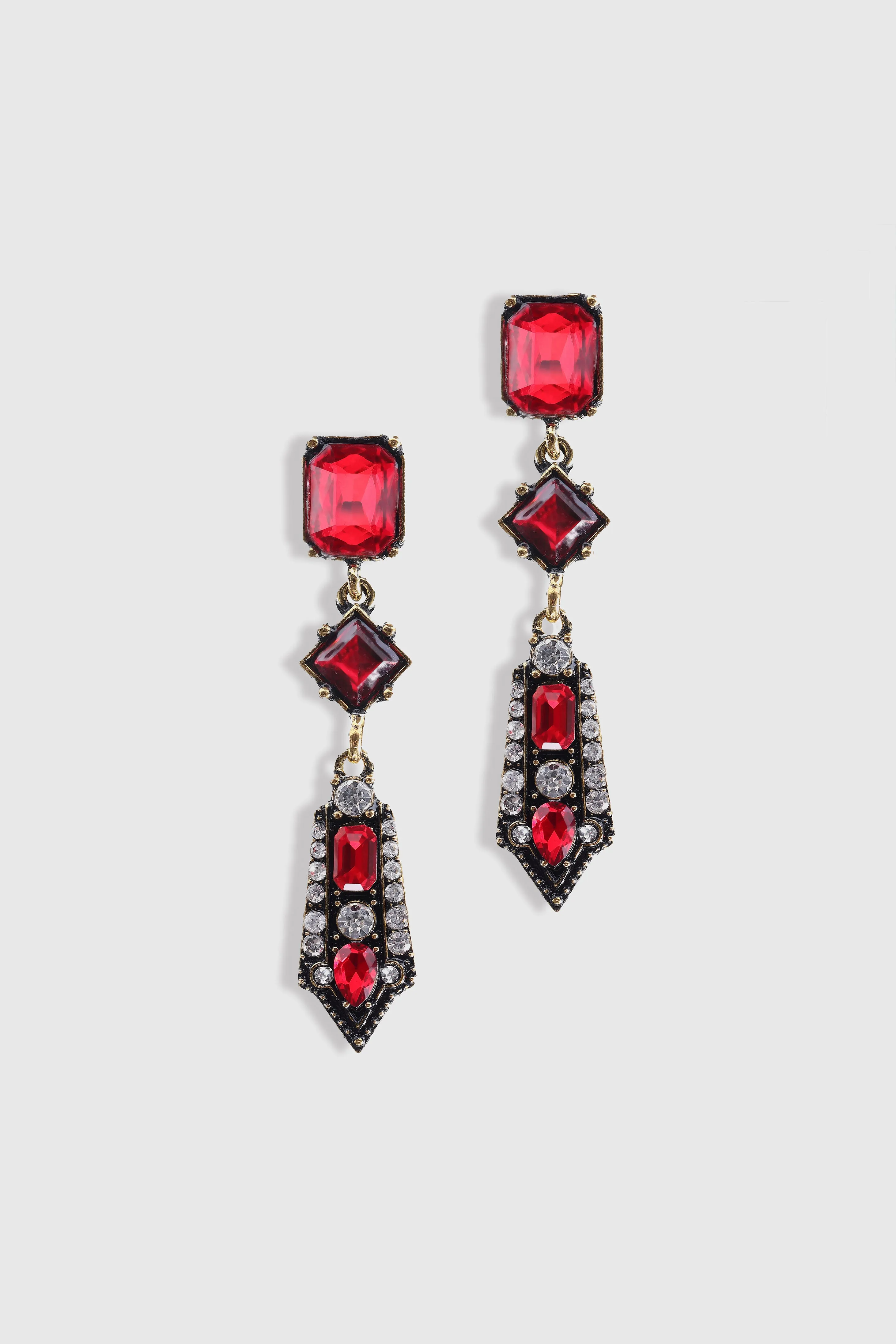 Art-Deco Rhinestone Studded Earrings sold by BABEYOND product image thumbnail 4