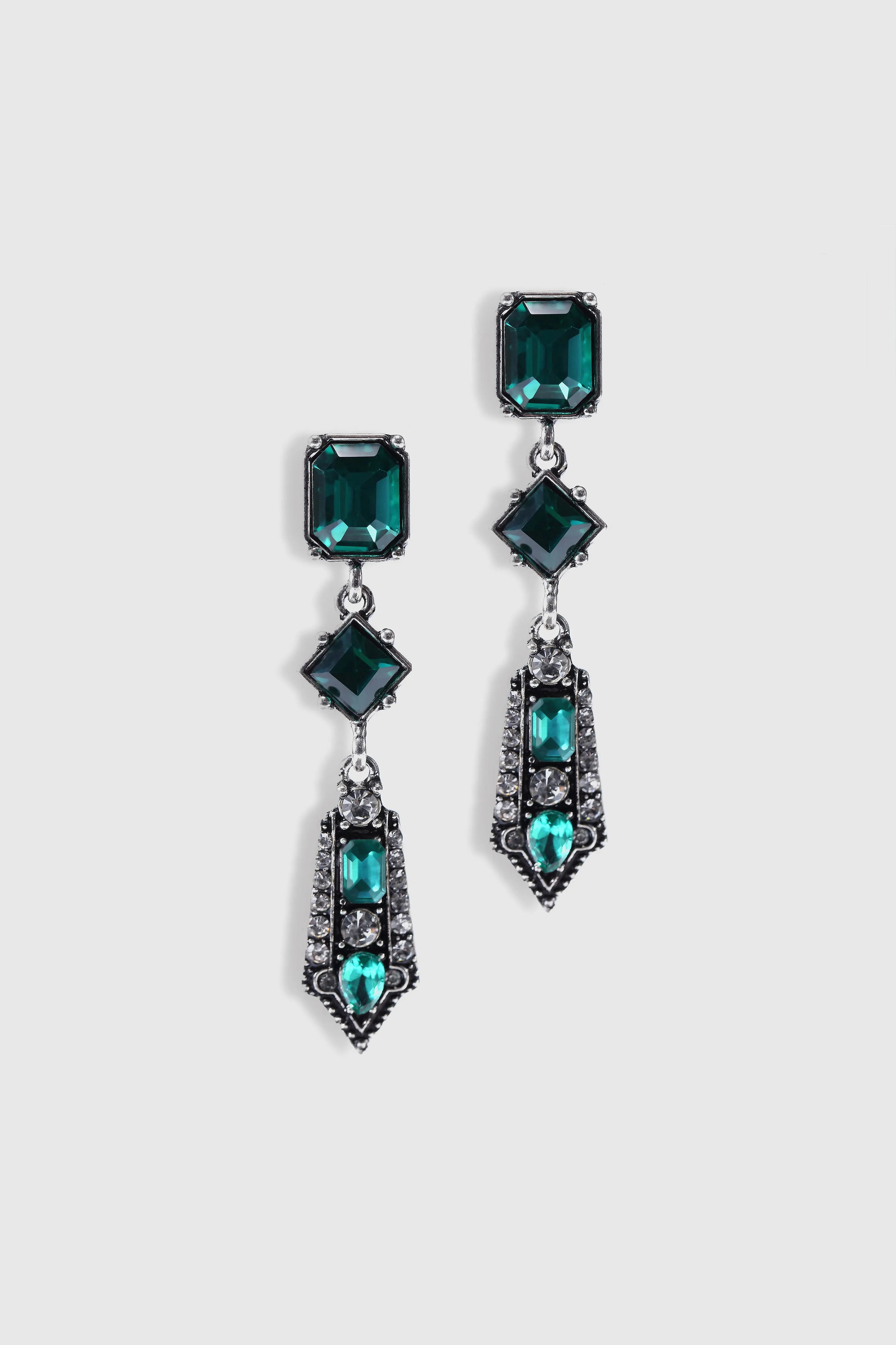 Art-Deco Rhinestone Studded Earrings sold by BABEYOND
