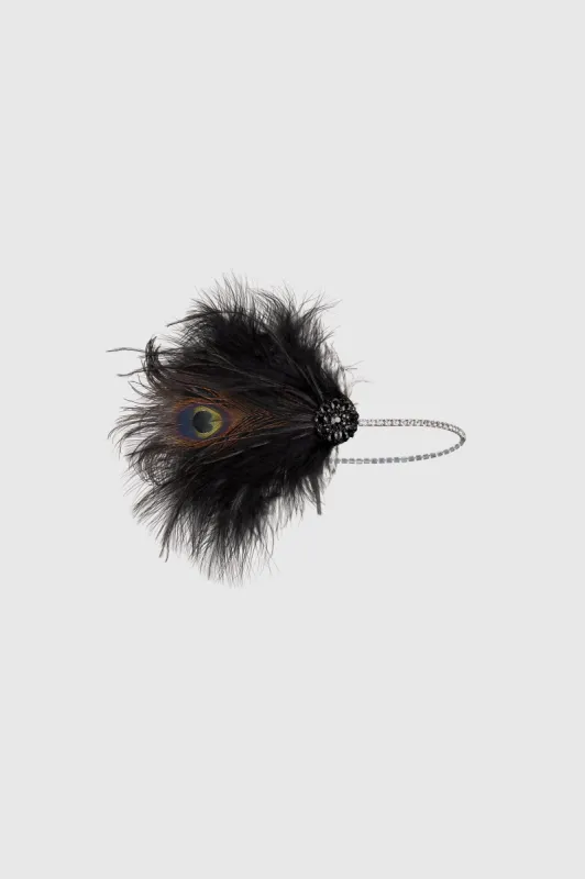1920s Classic Puffy Ostrich Feather Headband sold by BABEYOND