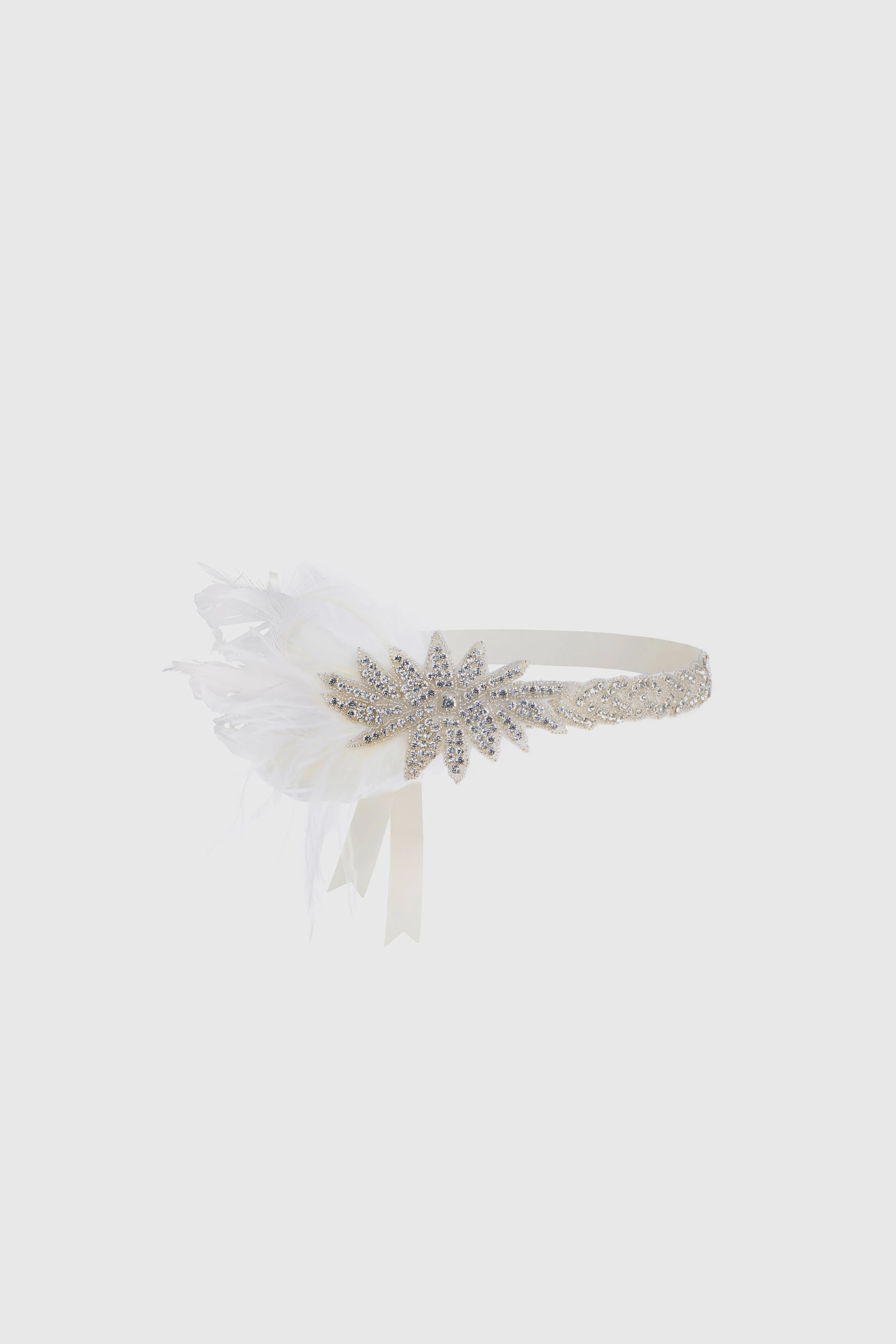 1920s Sparkle Crystal Leaf Feather Headband sold by BABEYOND
