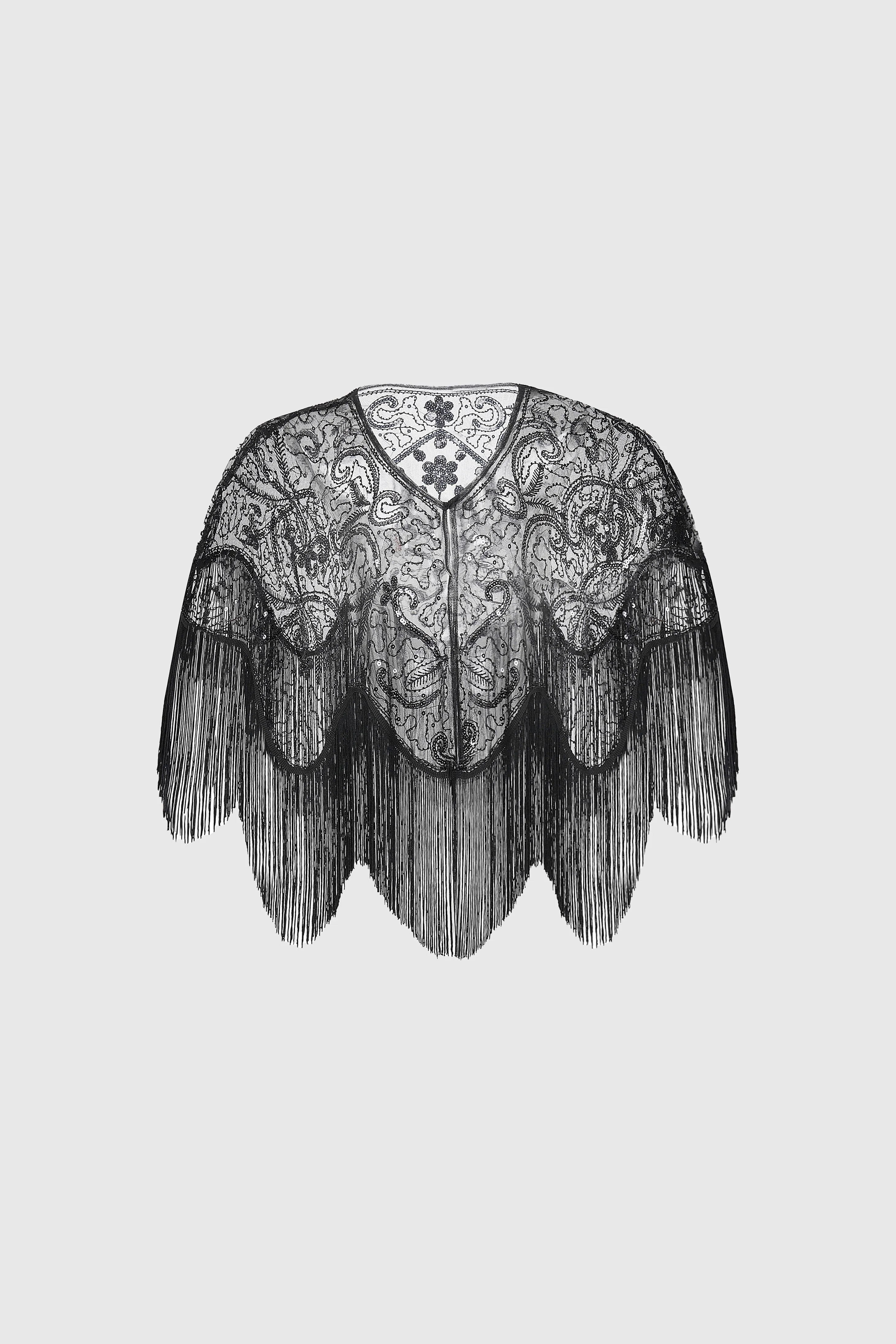 1920s Beaded Sequin Flapper Shawl sold by BABEYOND