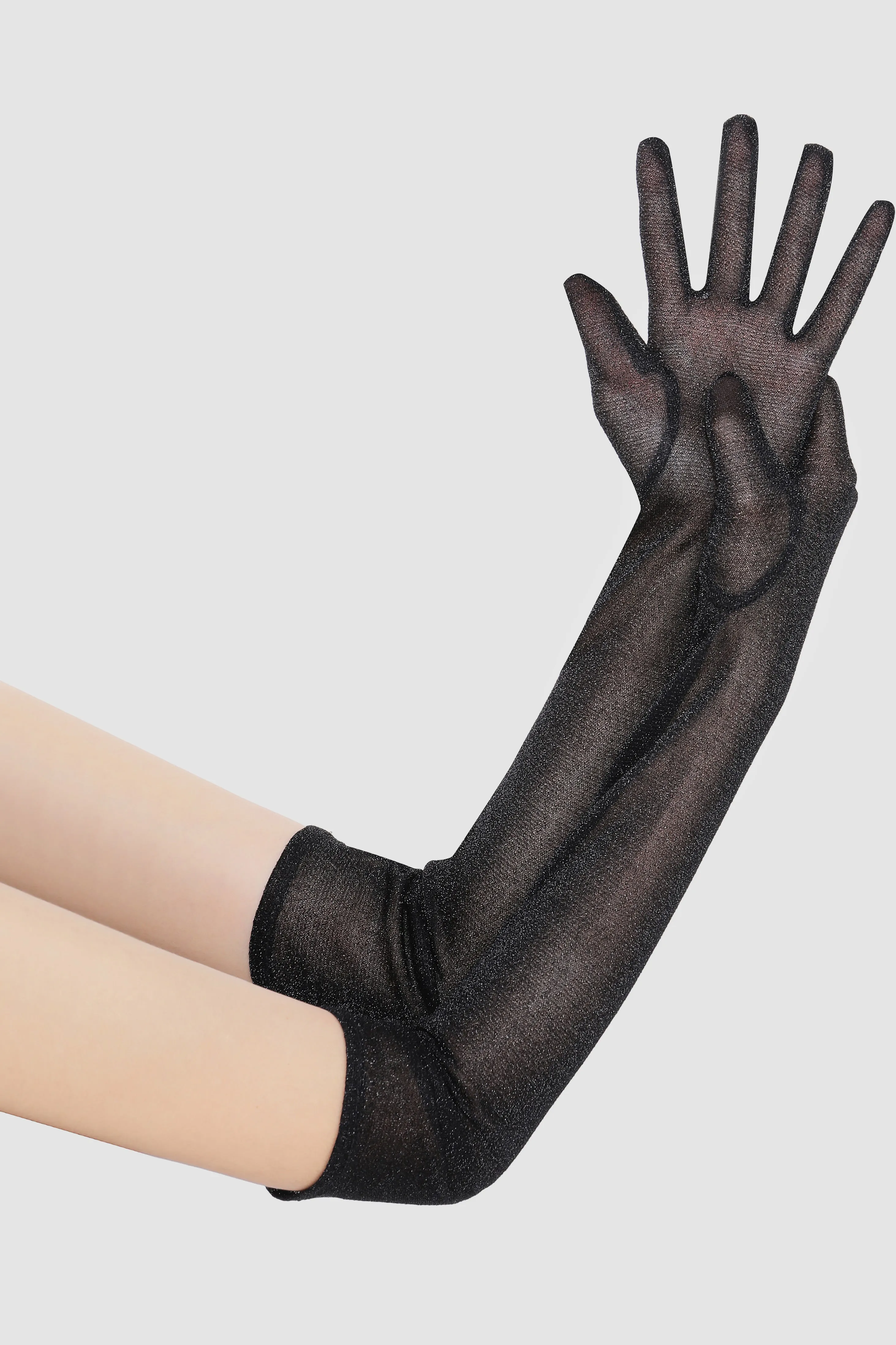 20.5" Glitter Mesh Elbow Length Gloves sold by BABEYOND product image thumbnail 3