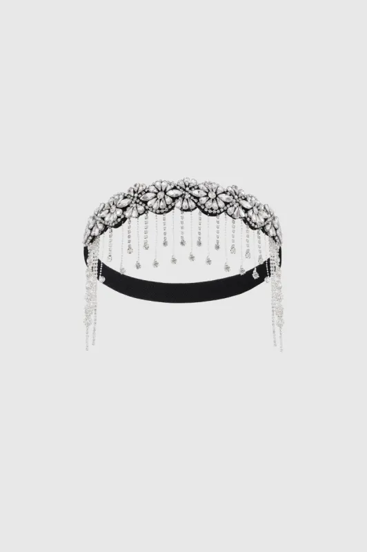 Embellished Crystal Rhinestone Chain Headband sold by BABEYOND