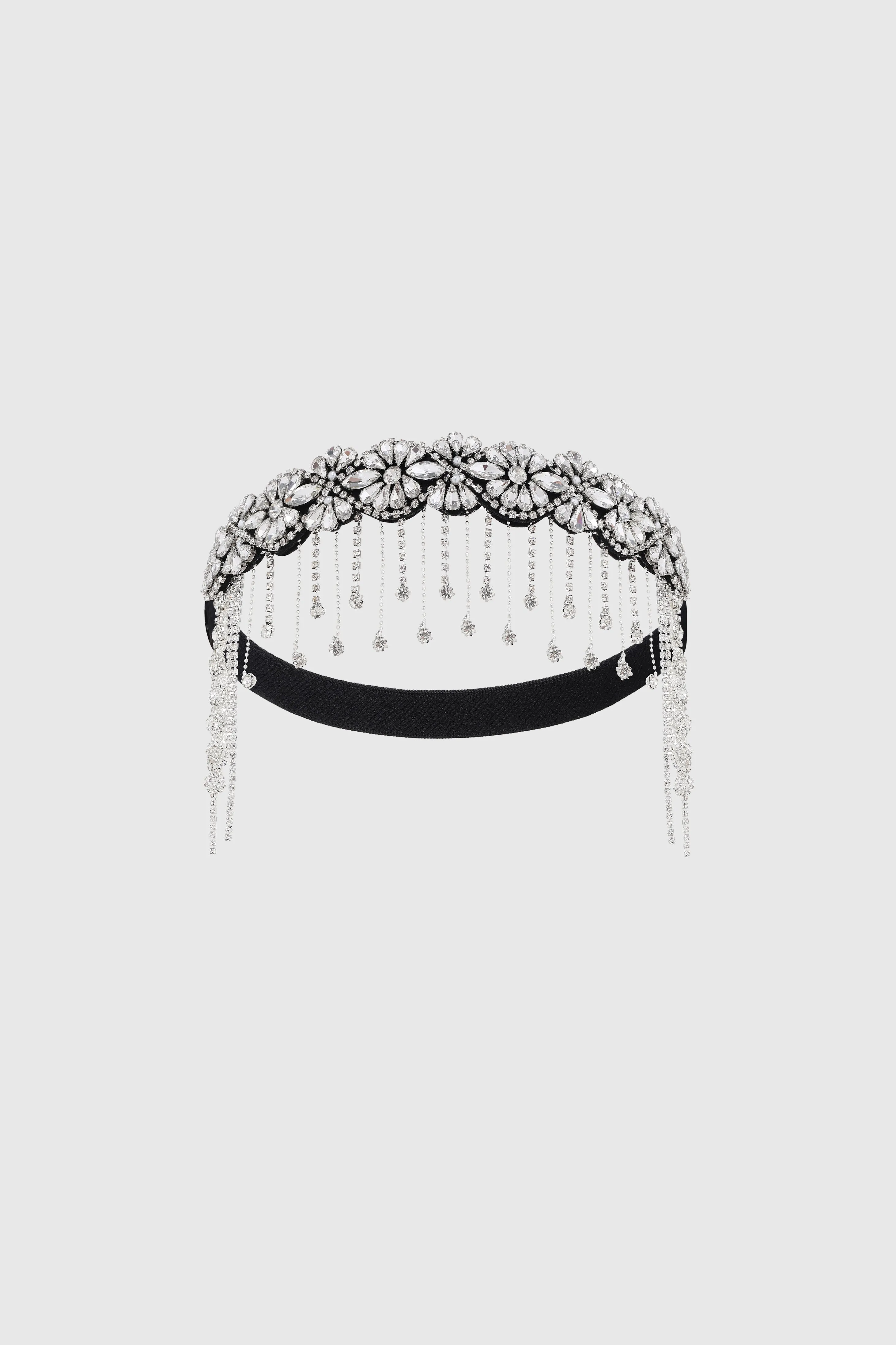 Embellished Crystal Rhinestone Chain Headband sold by BABEYOND