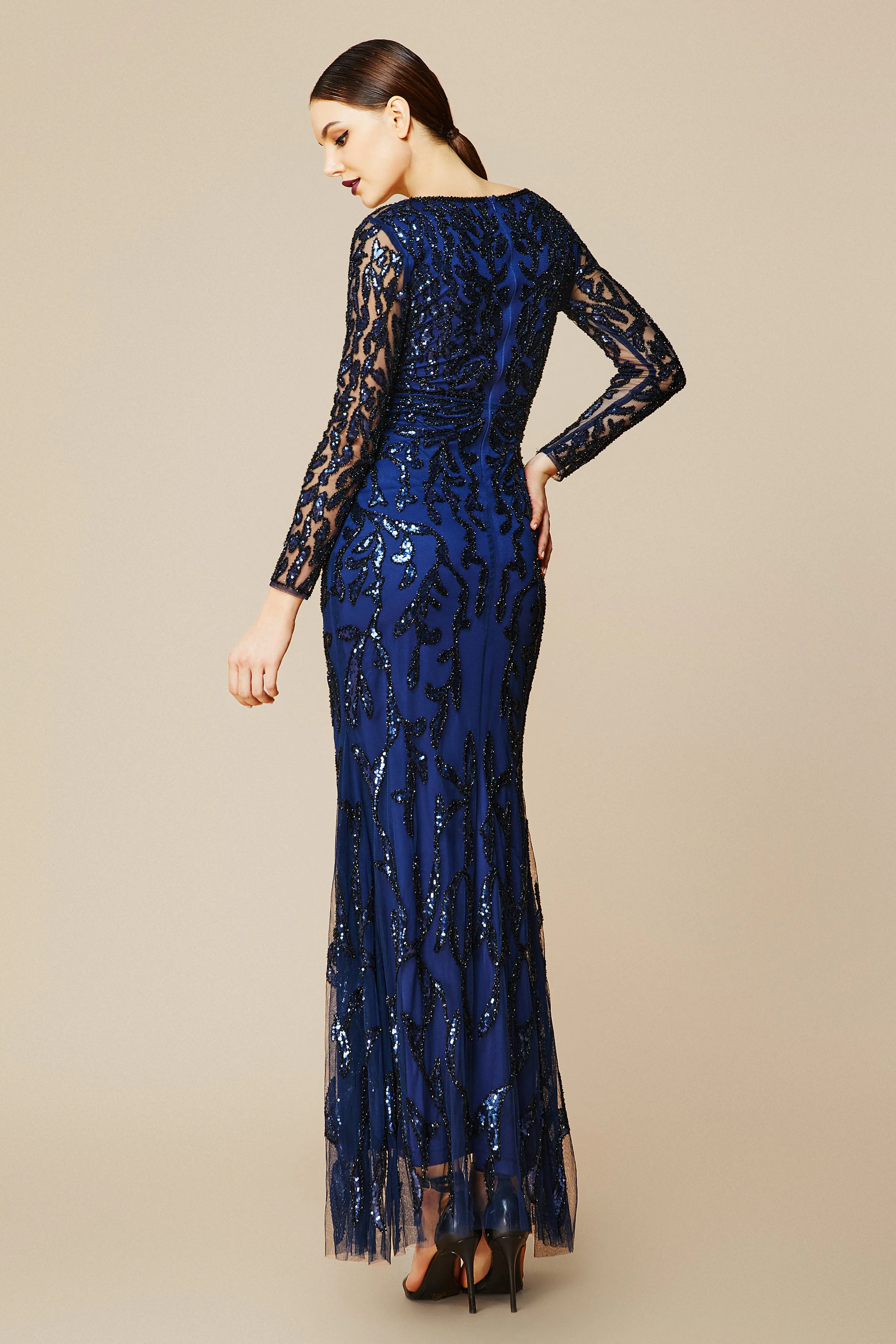 V Neck Sequin Bodycon Fitted Dress sold by BABEYOND product image thumbnail 2