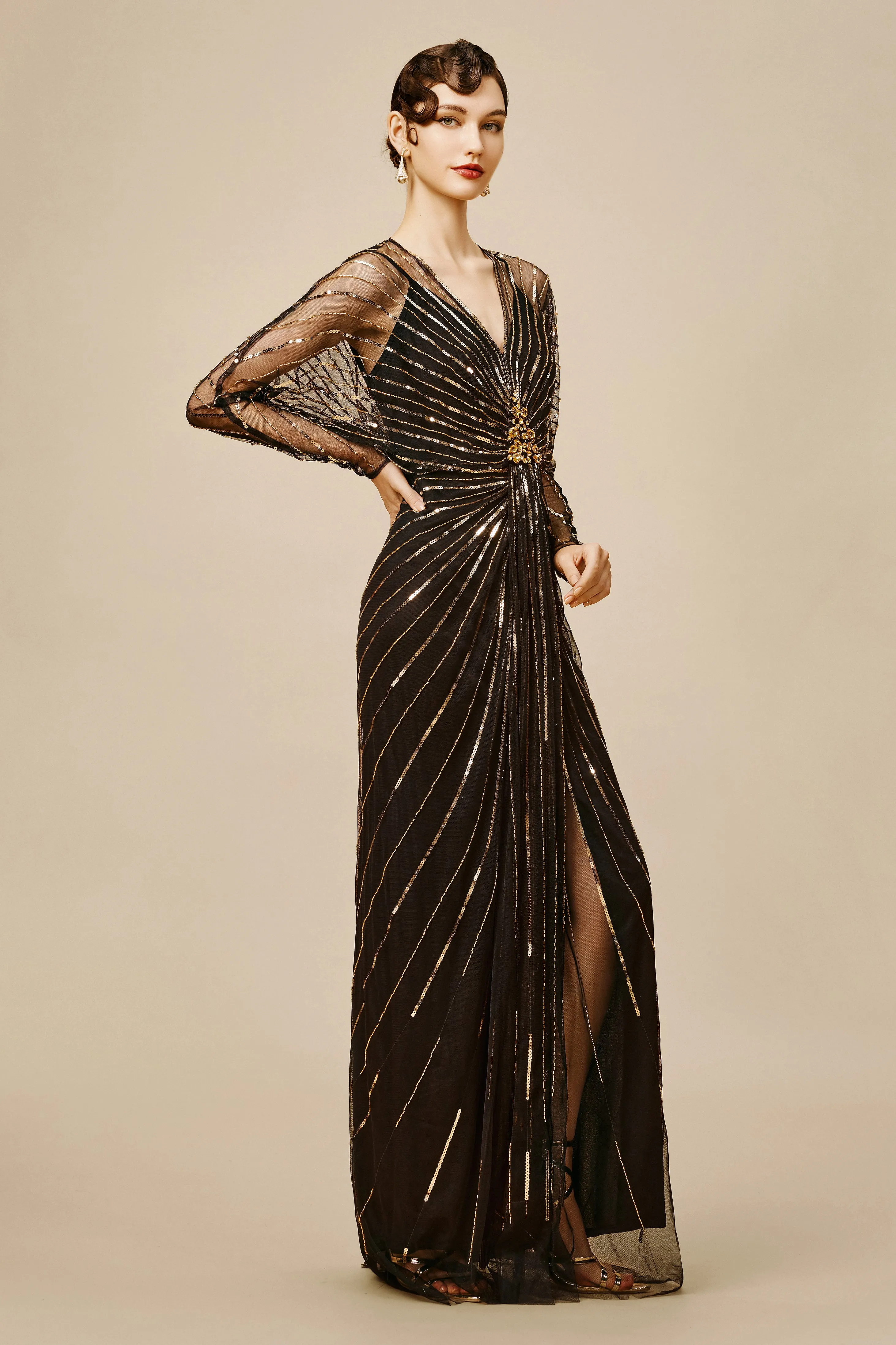 Zouzou Crystal-Encrusted Plus Size Evening Gown sold by BABEYOND product image thumbnail 2