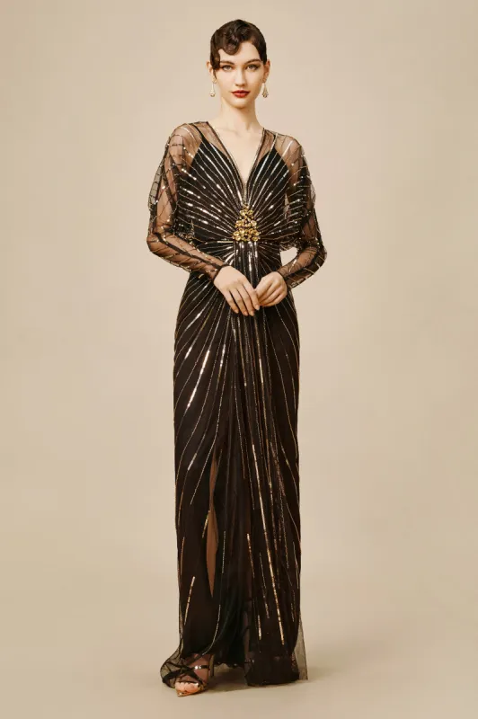 Zouzou Crystal-Encrusted Plus Size Evening Gown made by BABEYOND