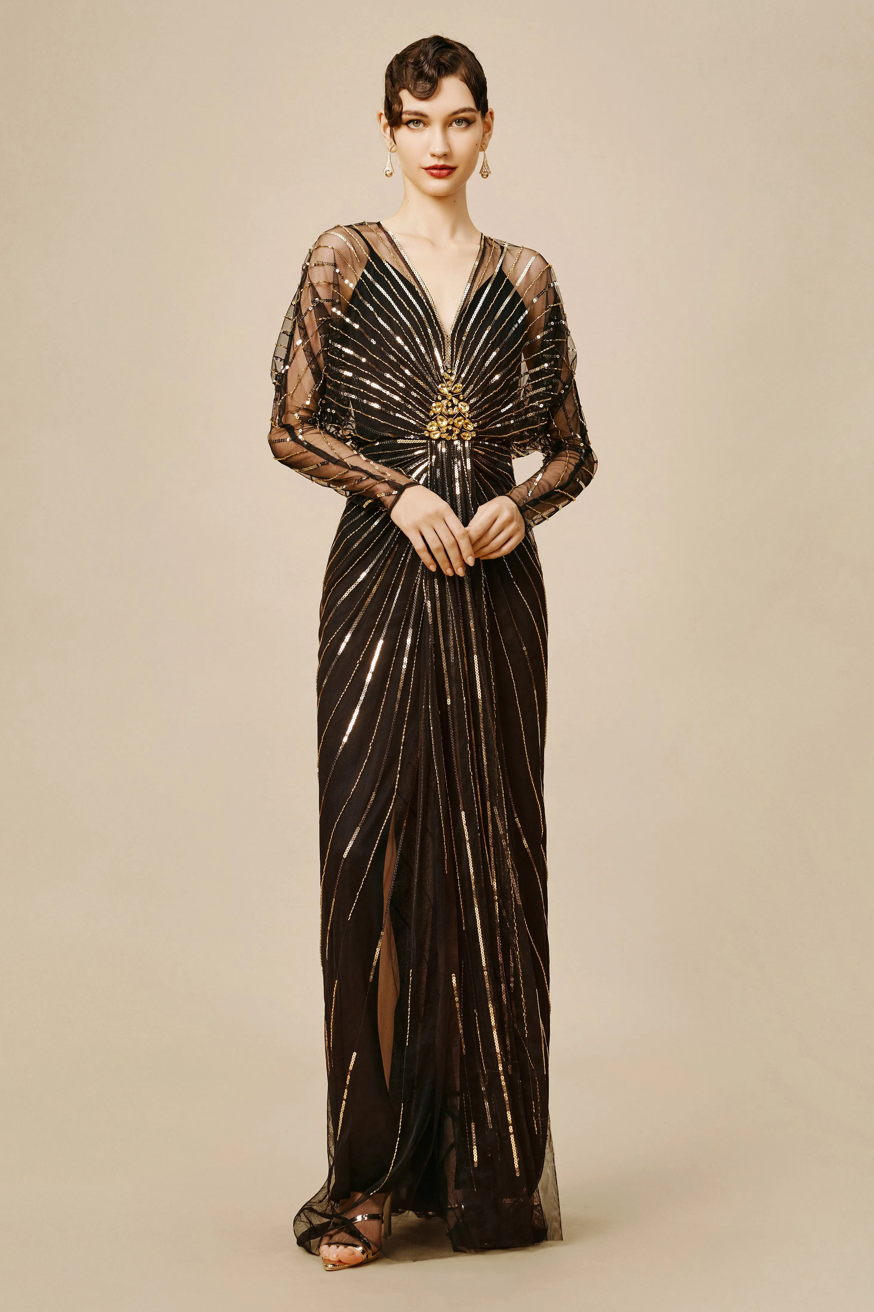 Zouzou Crystal-Encrusted Plus Size Evening Gown sold by BABEYOND