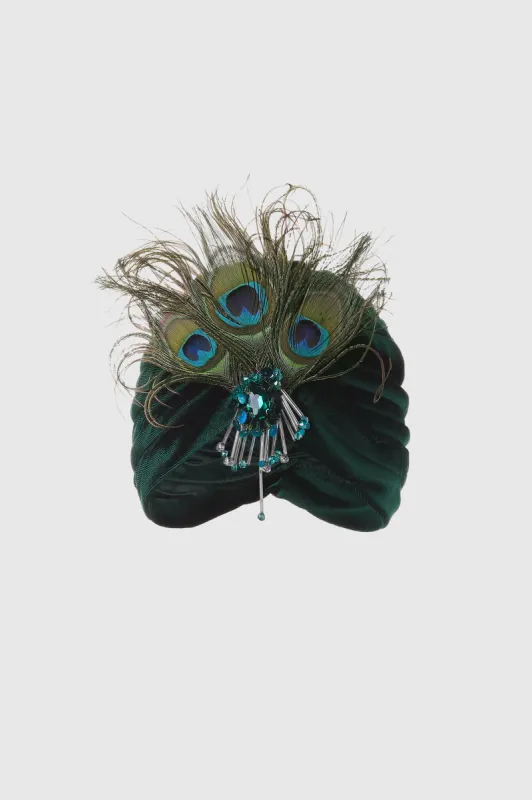 1920s Peacock Sequin Turban Hat sold by BABEYOND