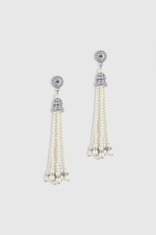 Delicate Vintage Tassel Pearl Earrings sold by BABEYOND