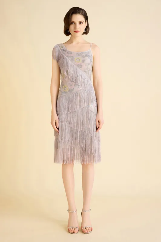 Charming Floral Beaded Fringe Flapper Dress sold by BABEYOND