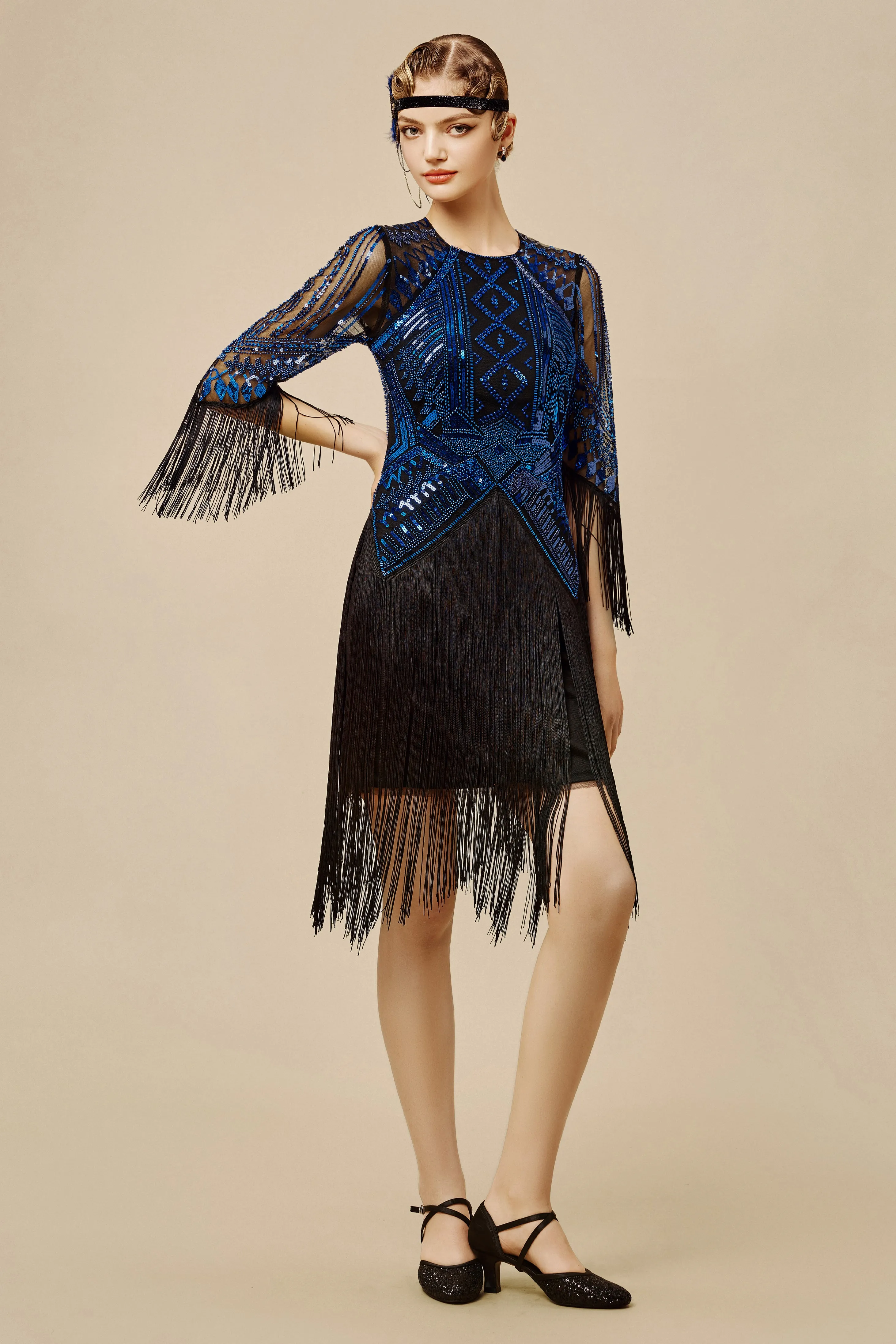 Princesse Tam Tam Art Deco Fringe Flapper Dress sold by BABEYOND