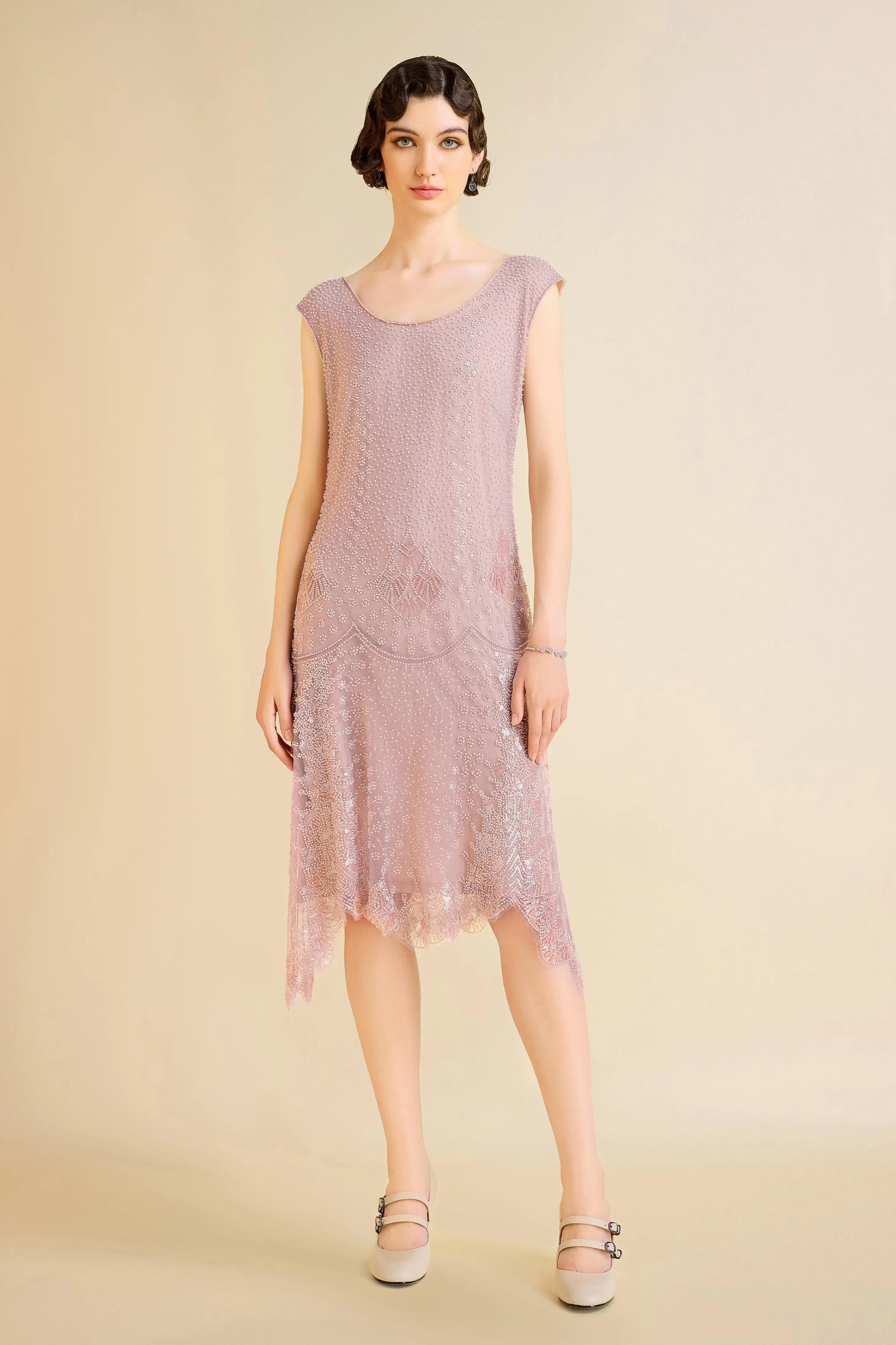 Chic Cap Sleeve Beaded H-Line Cocktail Dress sold by BABEYOND