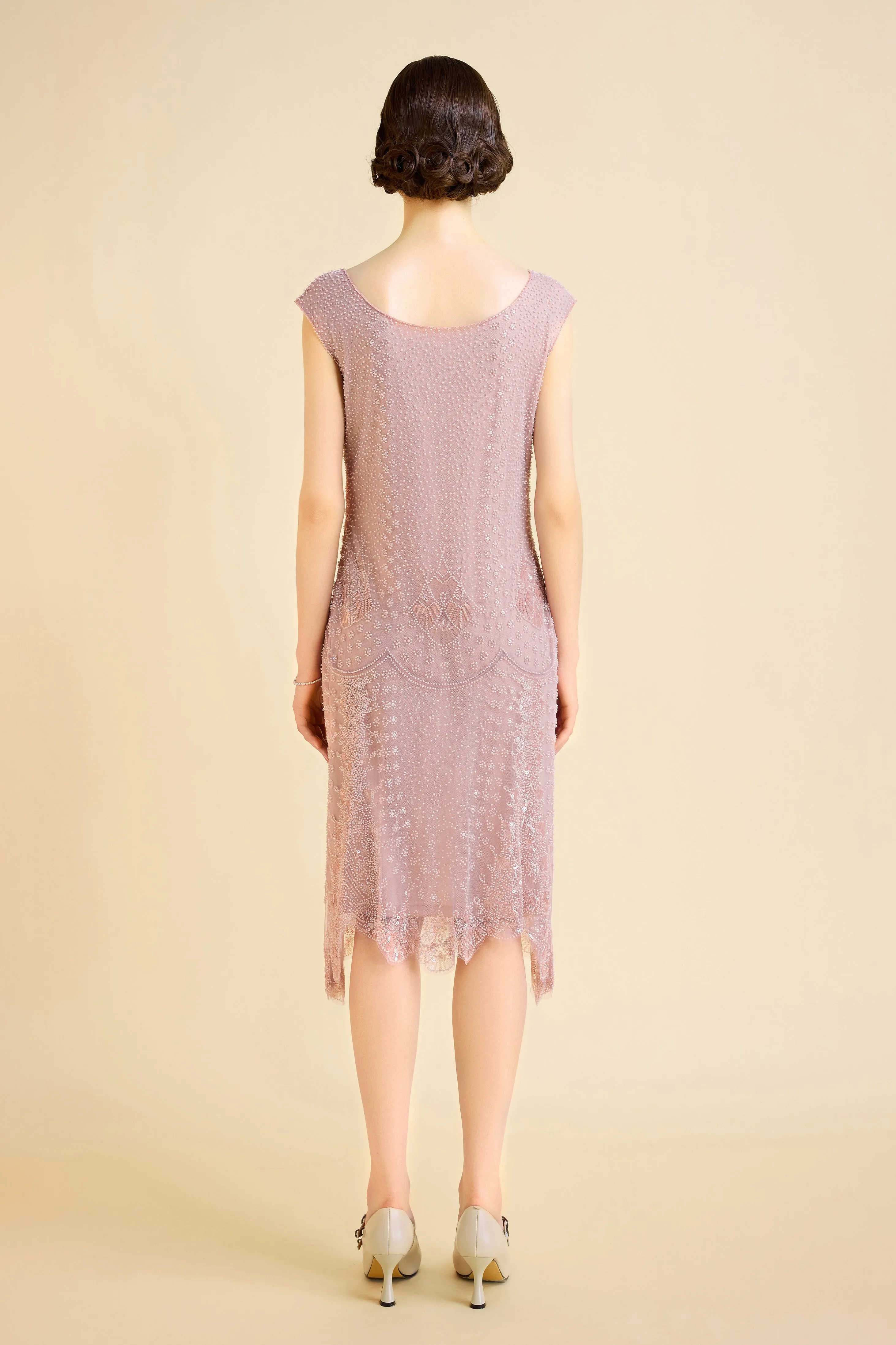 Chic Cap Sleeve Beaded H-Line Cocktail Dress sold by BABEYOND product image thumbnail 2