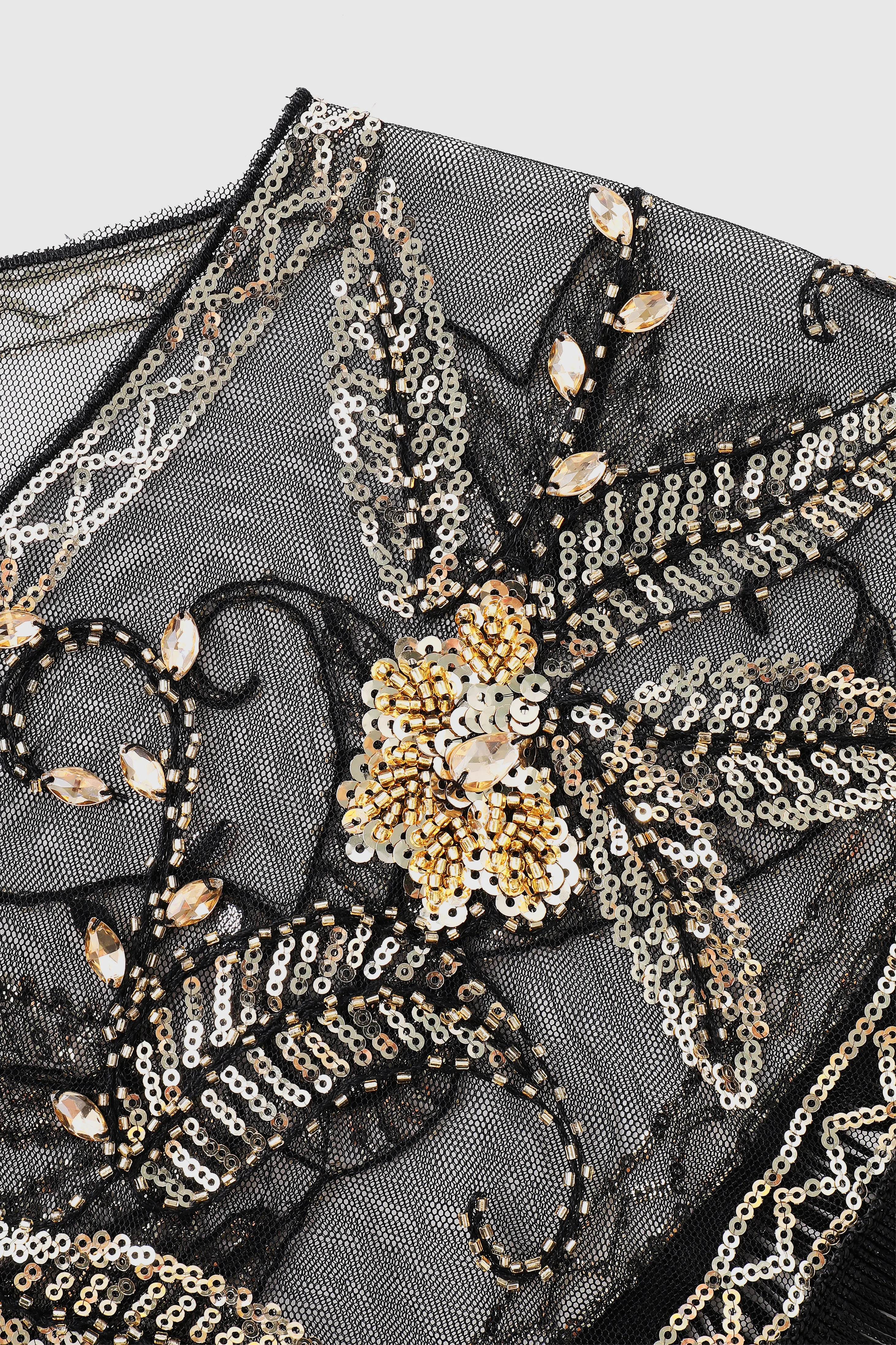 1920s Beaded Sequin Floral Shawl sold by BABEYOND product image thumbnail 2