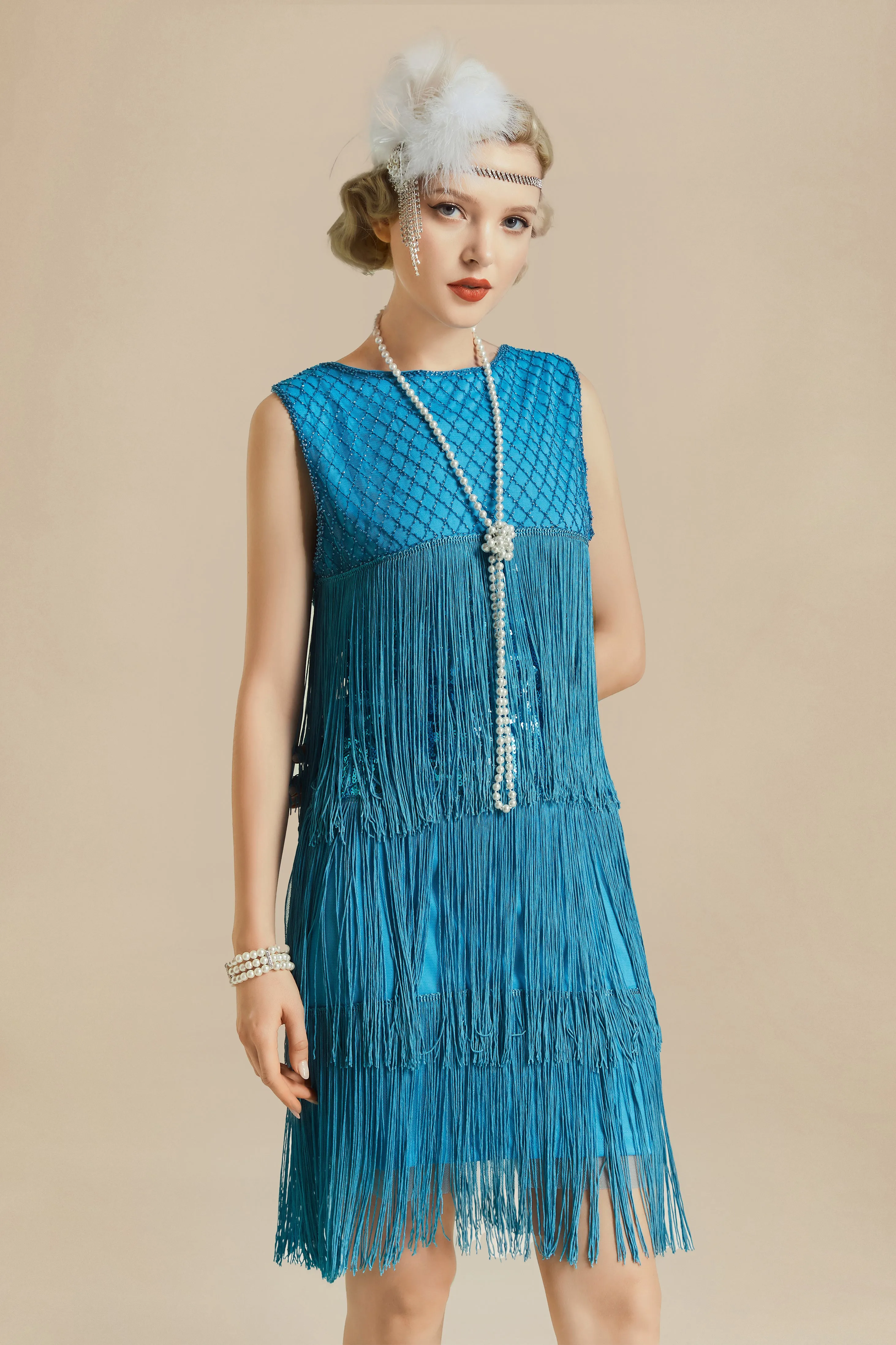 Tiered Tassel Vintage Gatsby Dress sold by BABEYOND product image thumbnail 3