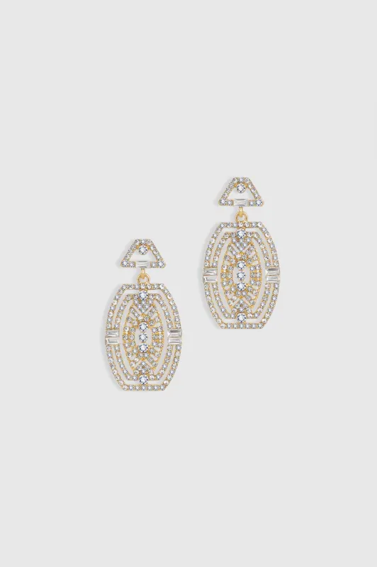 Unique Rhinestone Studded Flapper Earrings sold by BABEYOND