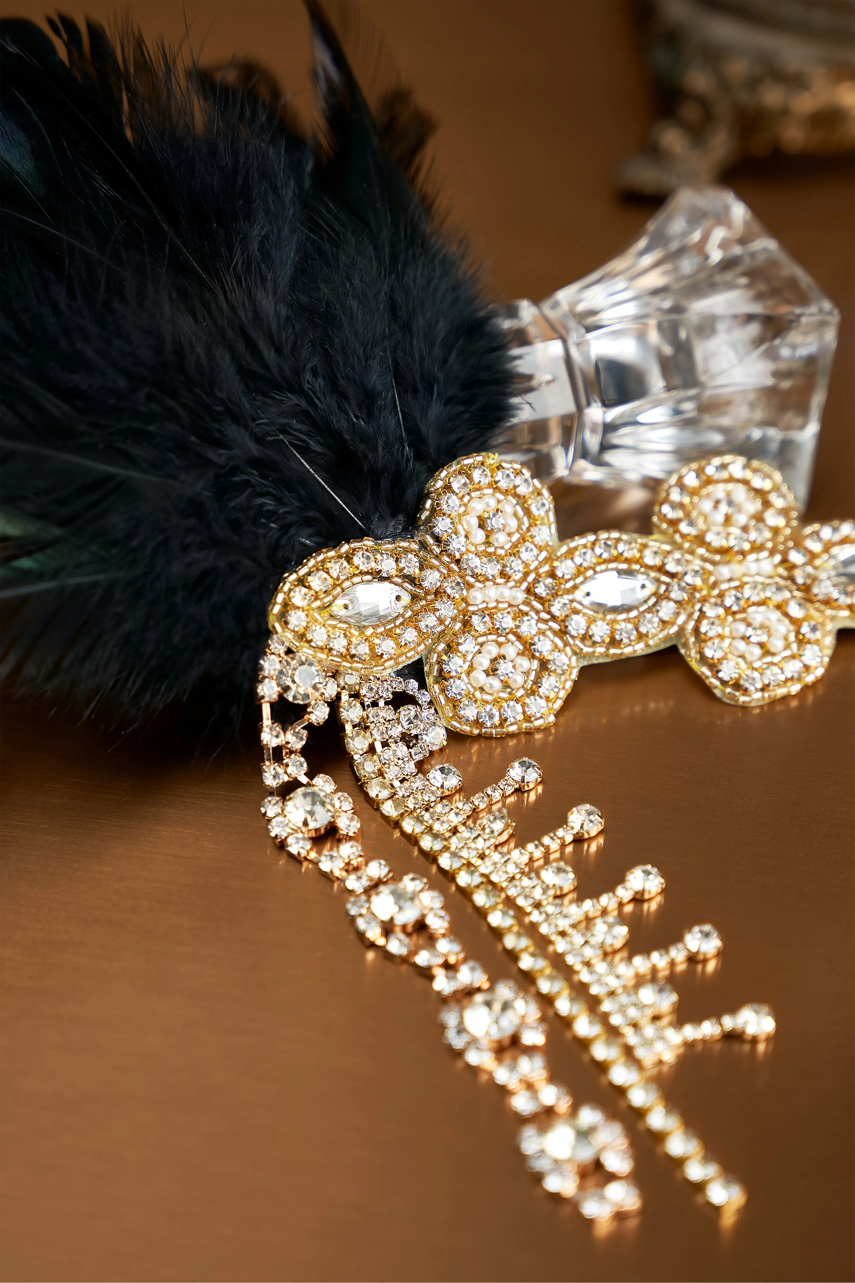 Crystal Beaded Feather Headband sold by BABEYOND product image thumbnail 4