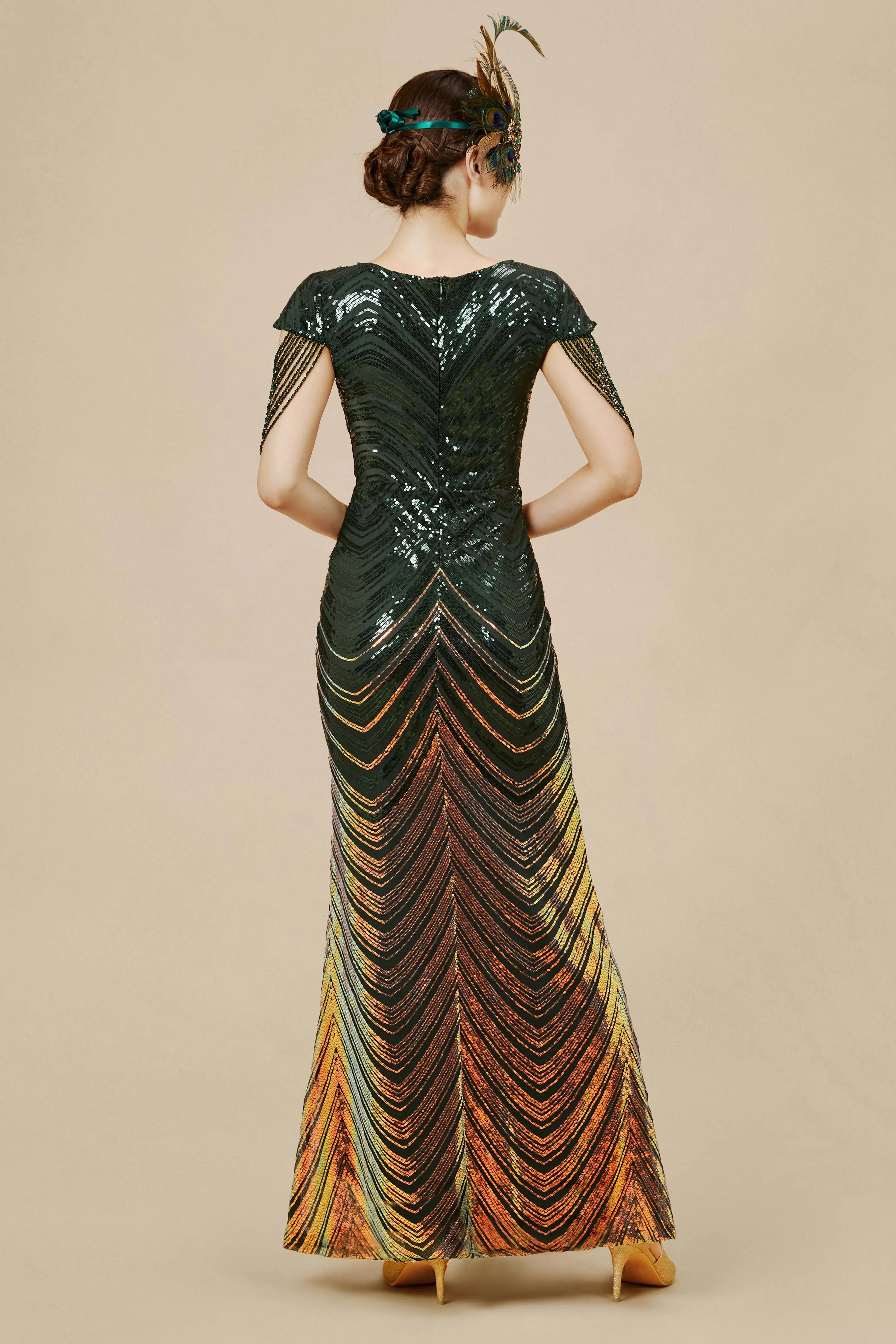 Sheer Scoop Neck Iridescent Sequin Dress sold by BABEYOND product image thumbnail 2