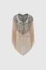 Heart Shaped Long Fringed Sequin Shawl sold by BABEYOND