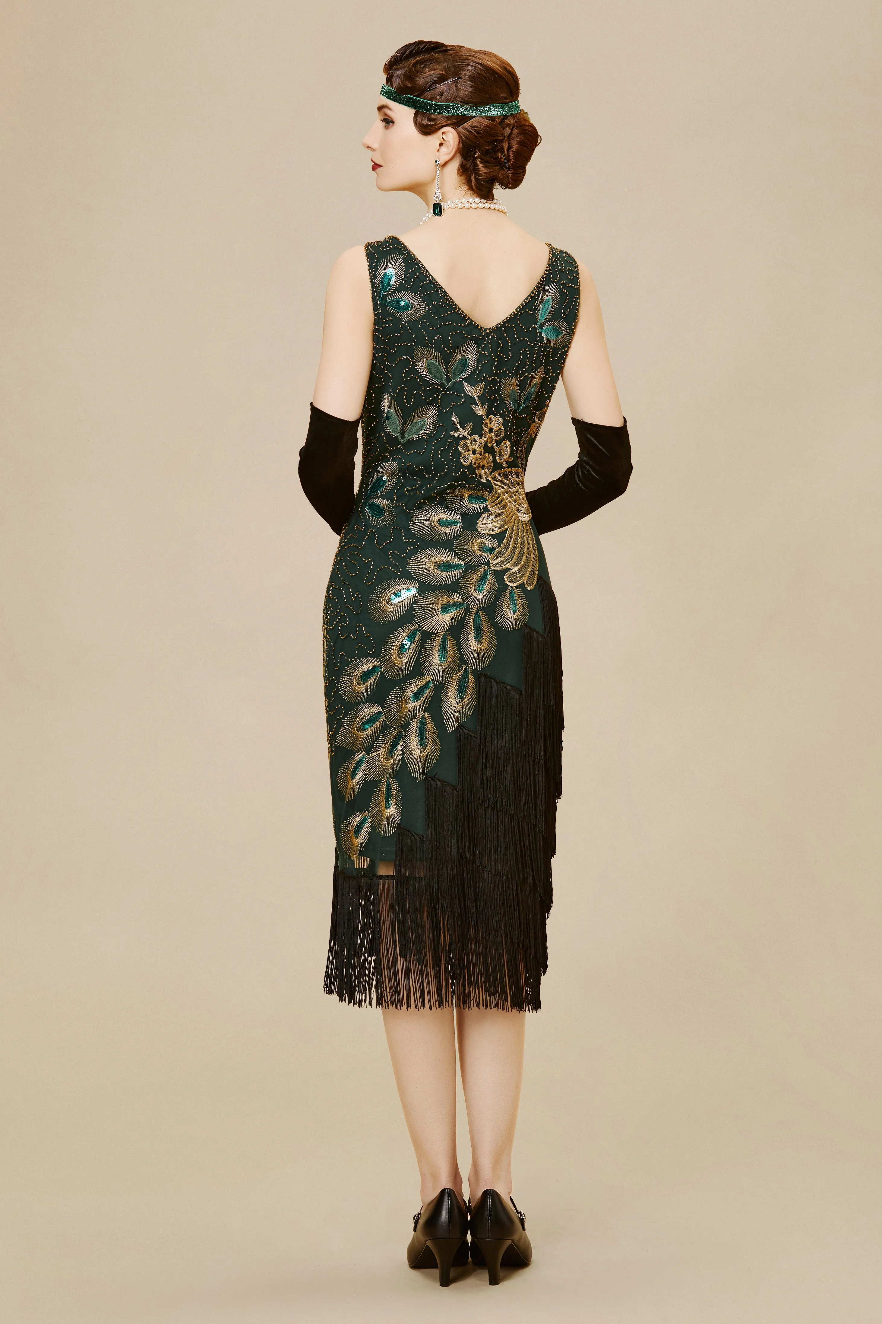 Irregular Tassel Hem Peacock Dress sold by BABEYOND product image thumbnail 2