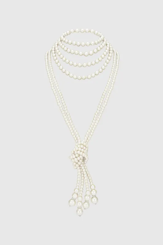 Exclusively Luxury Knotted Pearl Necklace sold by BABEYOND