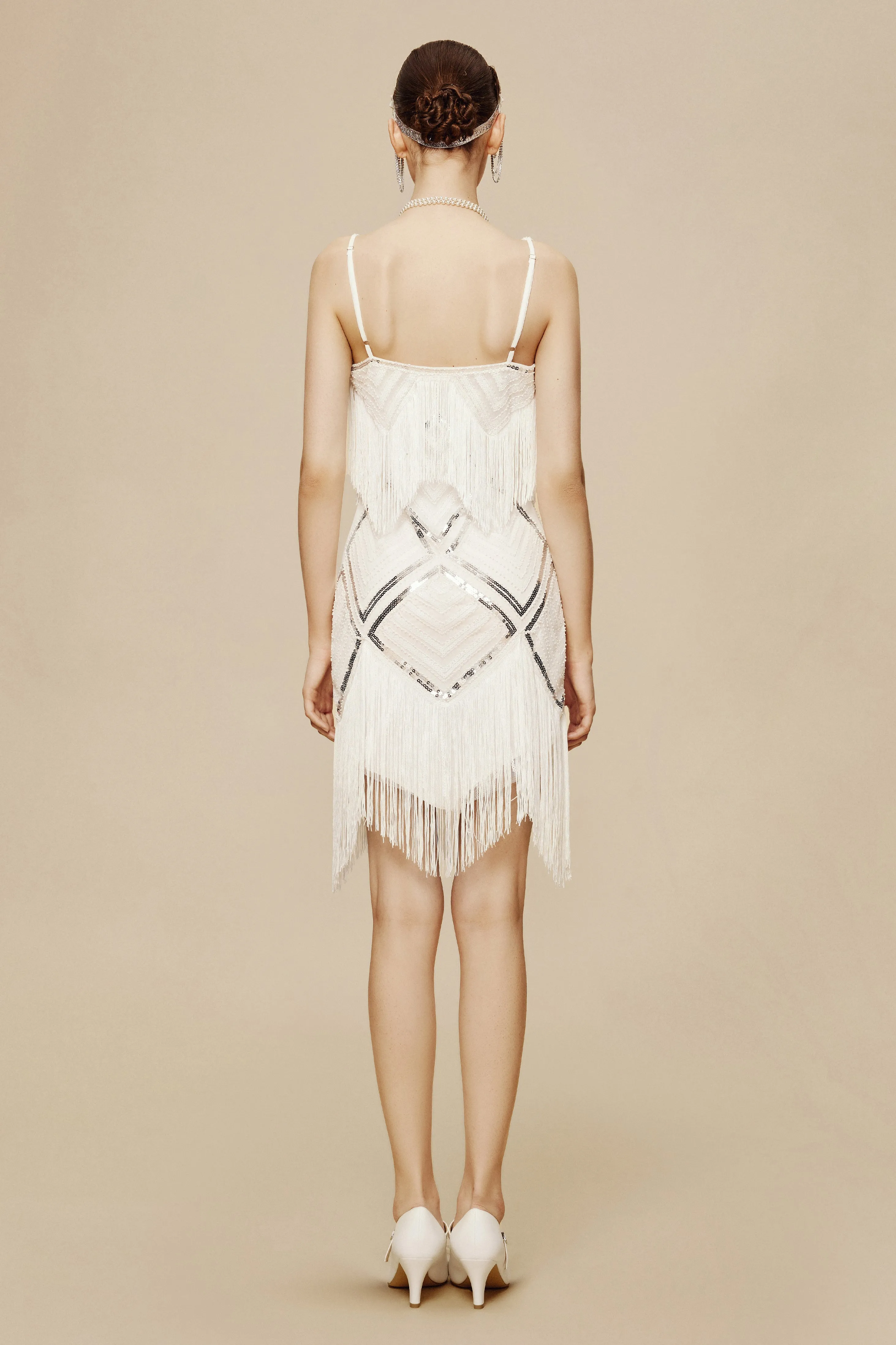 Beaded Sequin V-Neck Mini Slip Dress sold by BABEYOND product image thumbnail 2