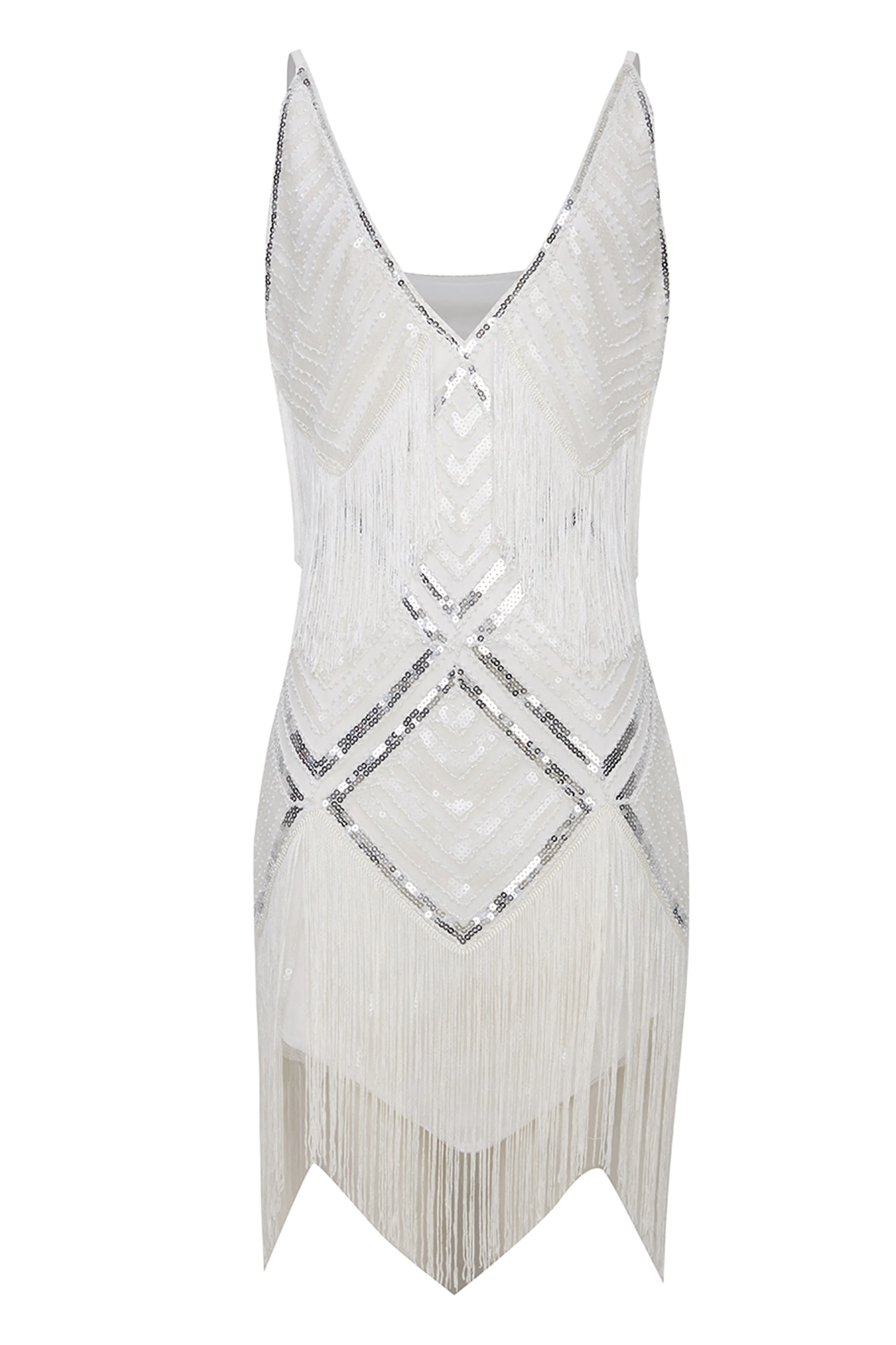 Beaded Sequin V-Neck Mini Slip Dress sold by BABEYOND product image thumbnail 4