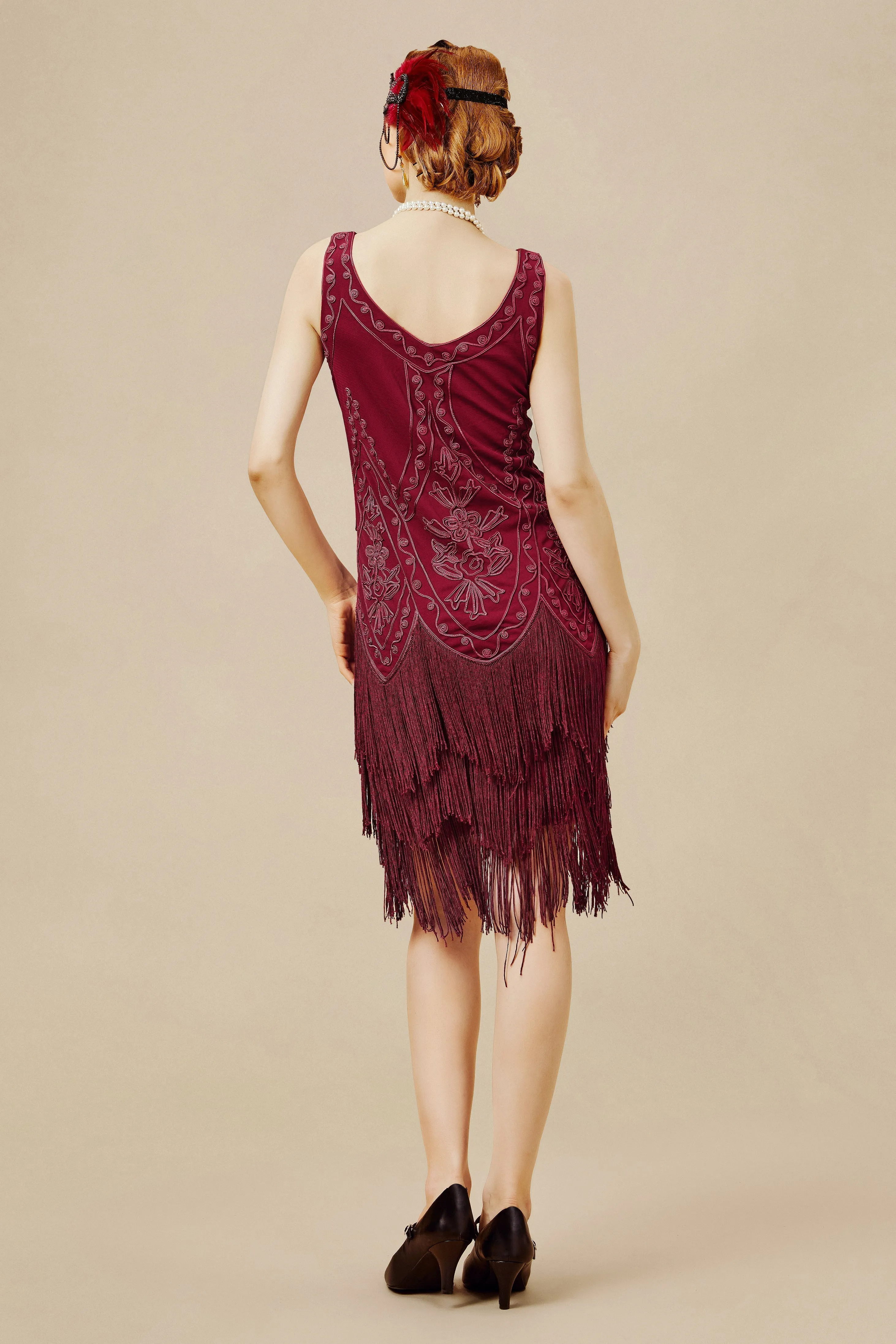 1920s Embroidery Retro Flapper Dress sold by BABEYOND product image thumbnail 2