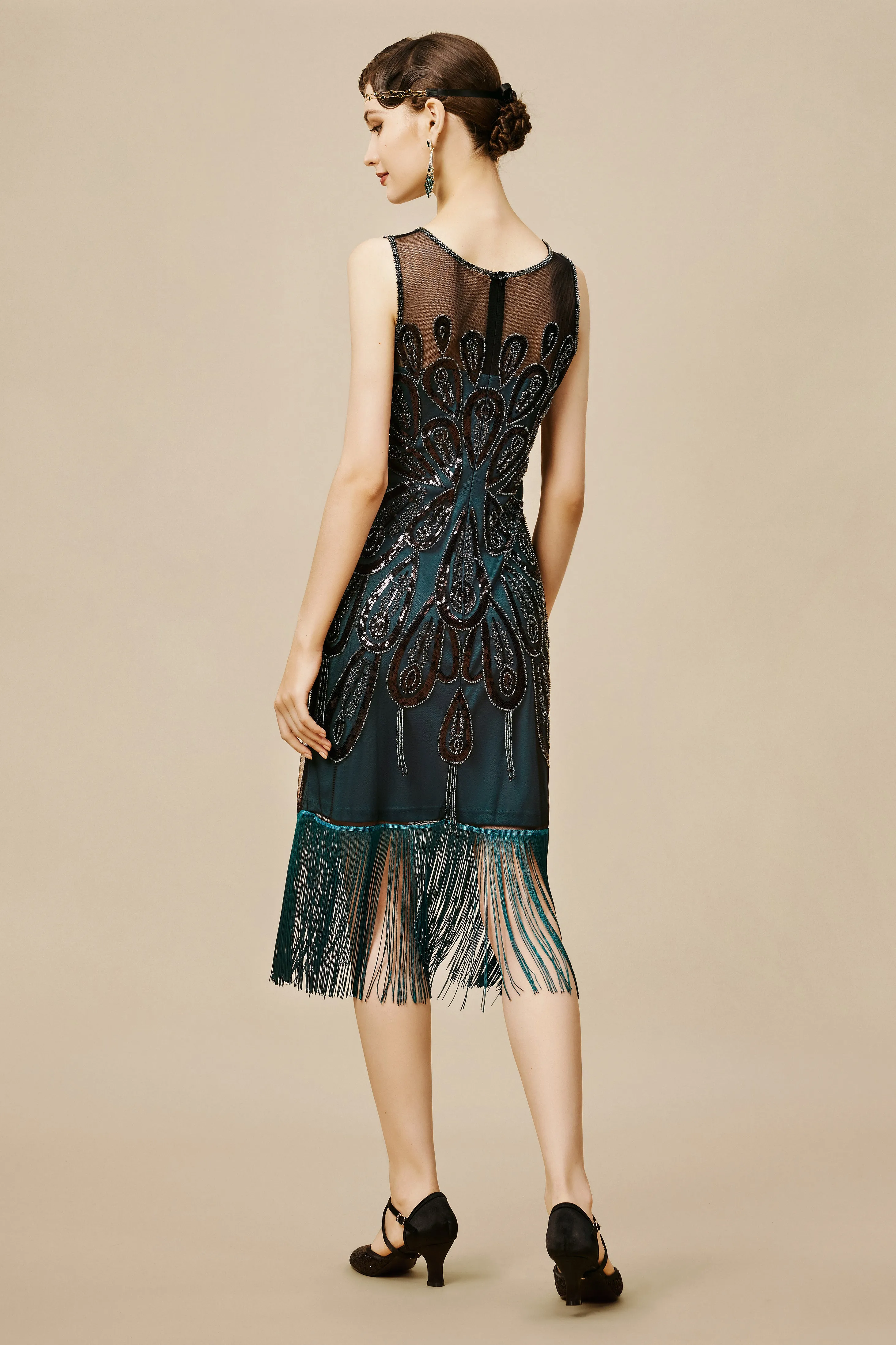 Peacock Tassel Flapper Dress sold by BABEYOND product image thumbnail 2