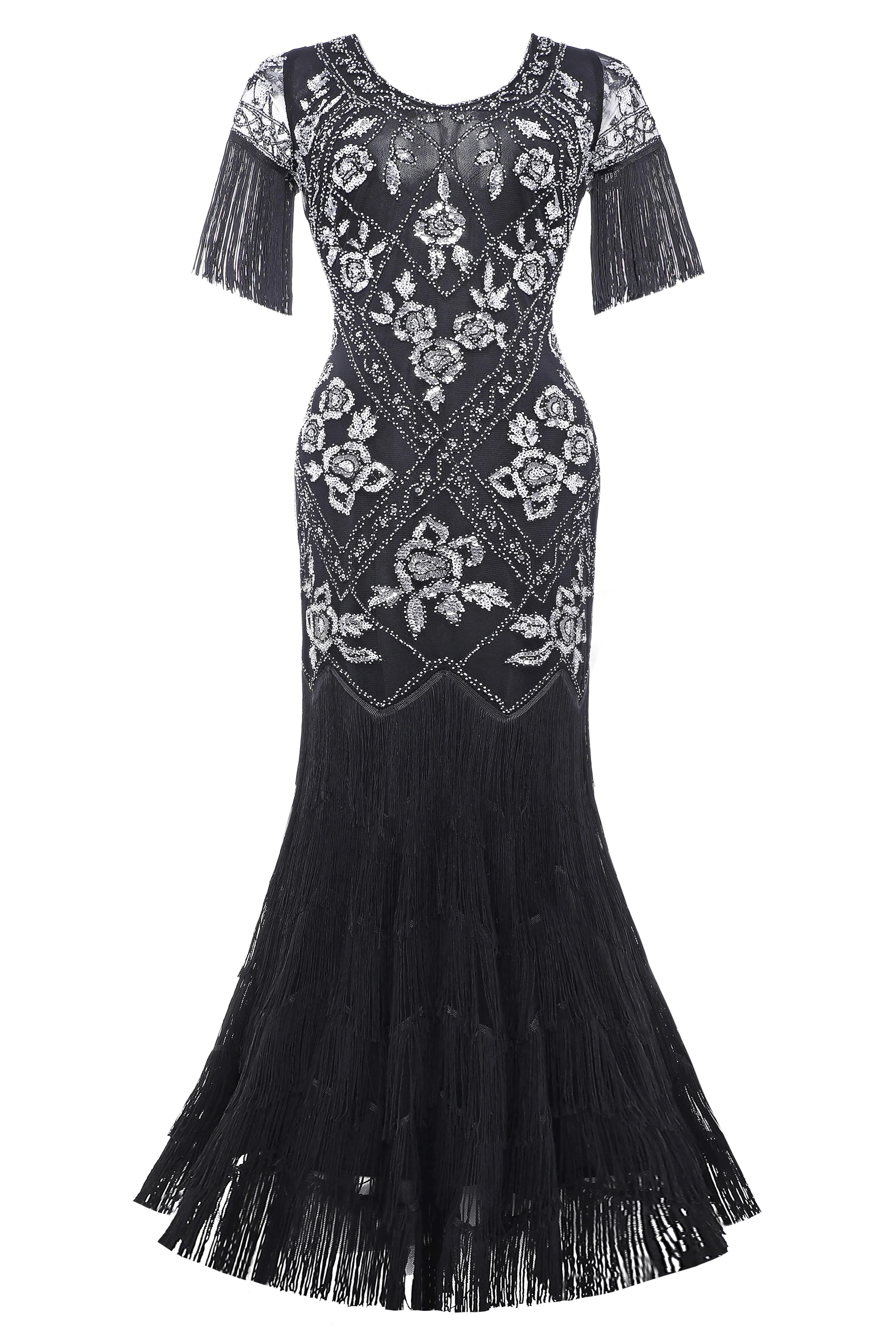 Flowery Multi-Layer Maxi Mermaid Plus Size Dress sold by BABEYOND product image thumbnail 4