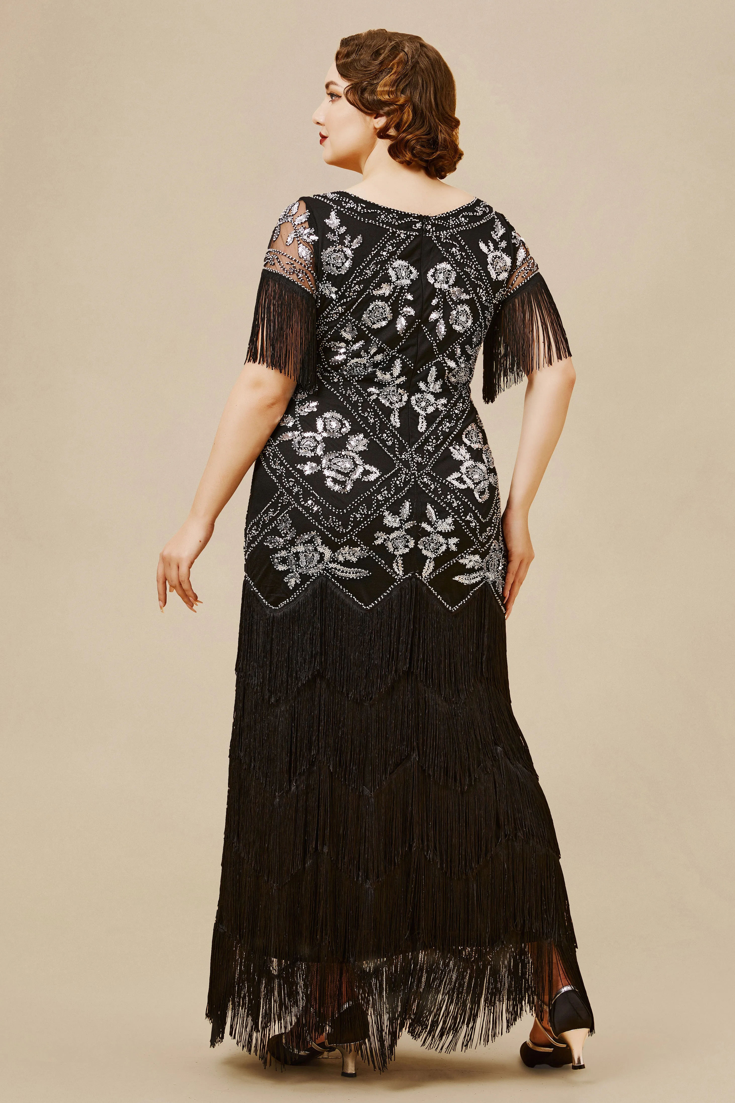 Flowery Multi-Layer Maxi Mermaid Plus Size Dress sold by BABEYOND product image thumbnail 2