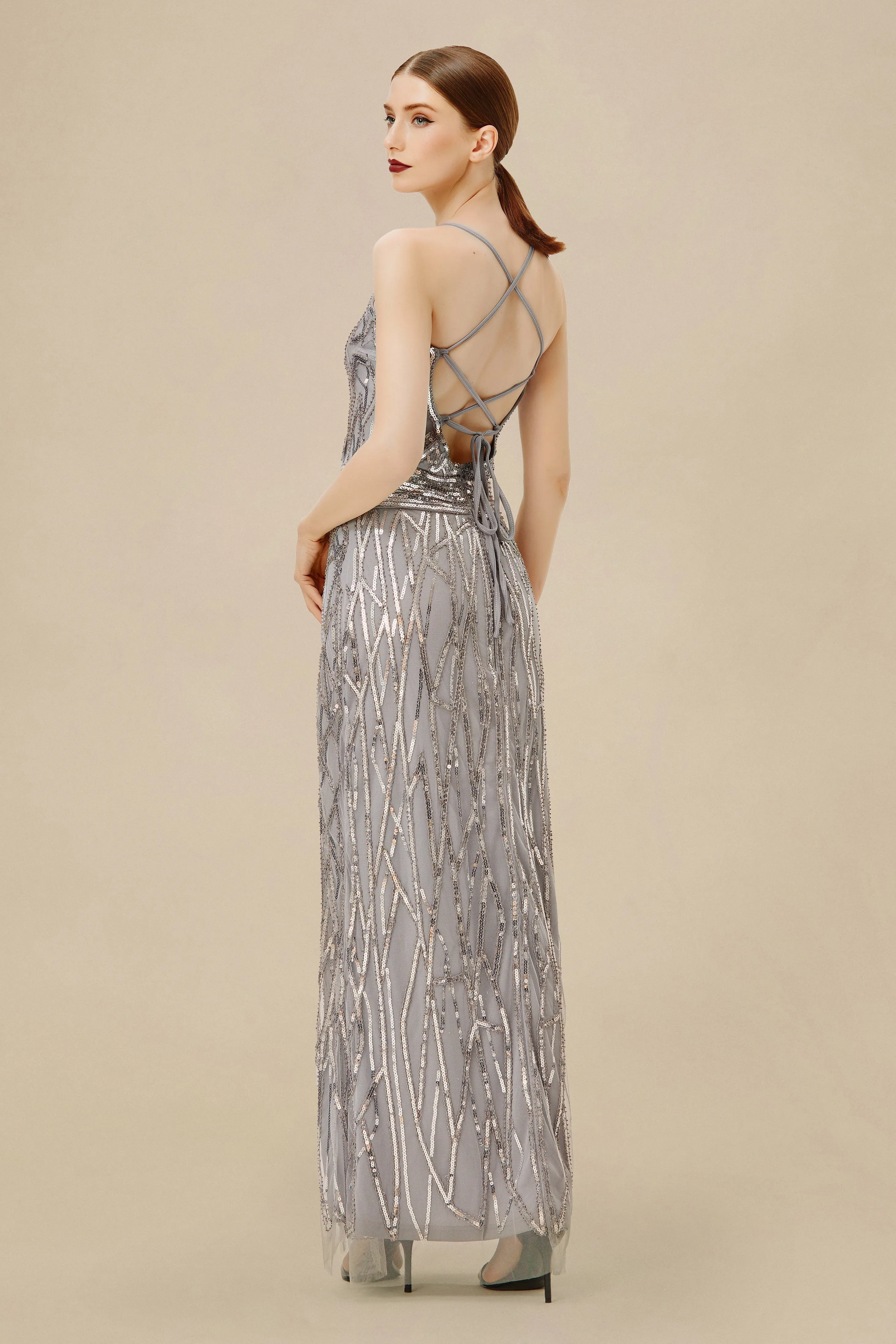 Suspender High Slit Maxi Cocktail Dress sold by BABEYOND product image thumbnail 2