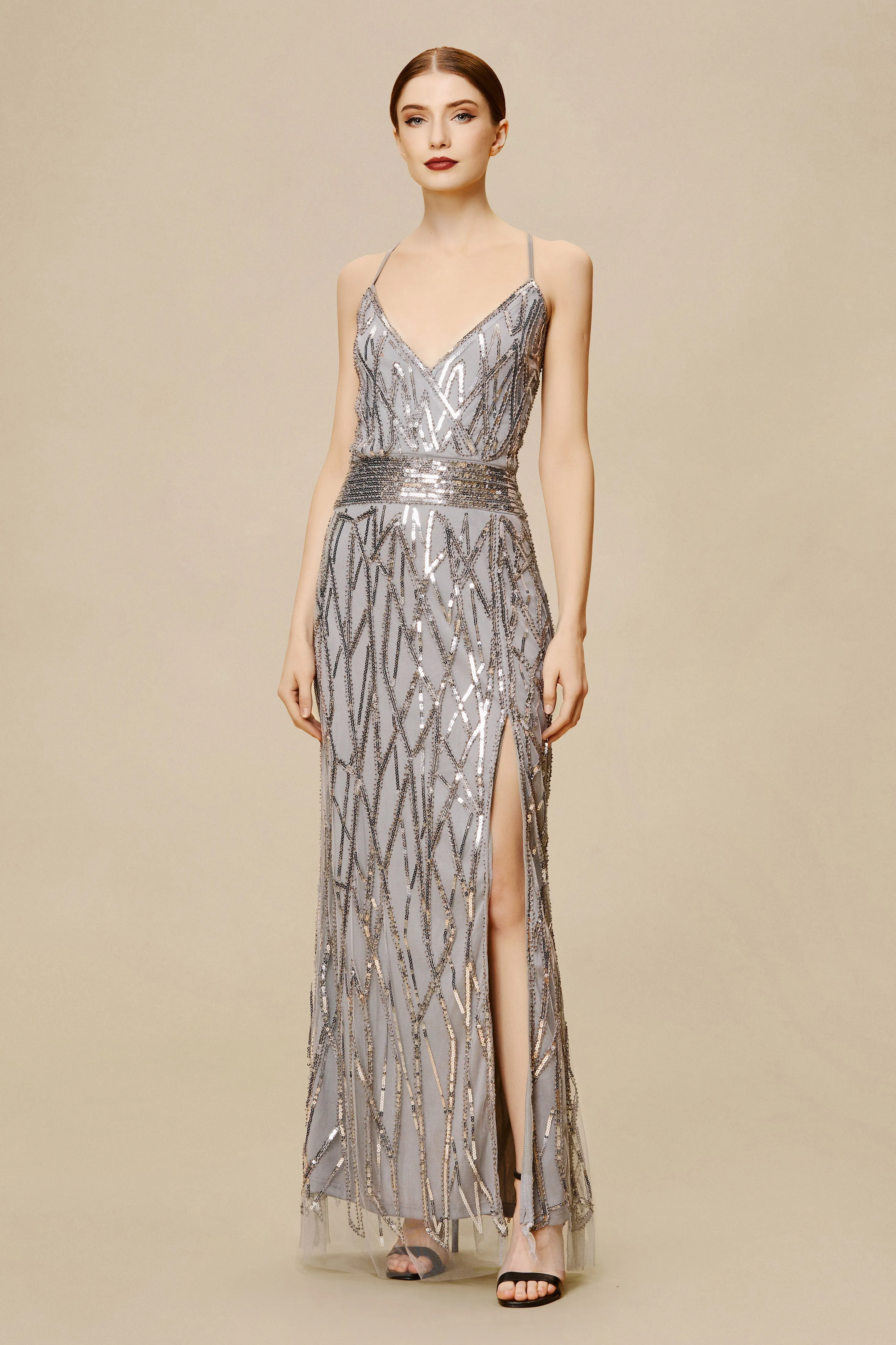 Suspender High Slit Maxi Cocktail Dress sold by BABEYOND