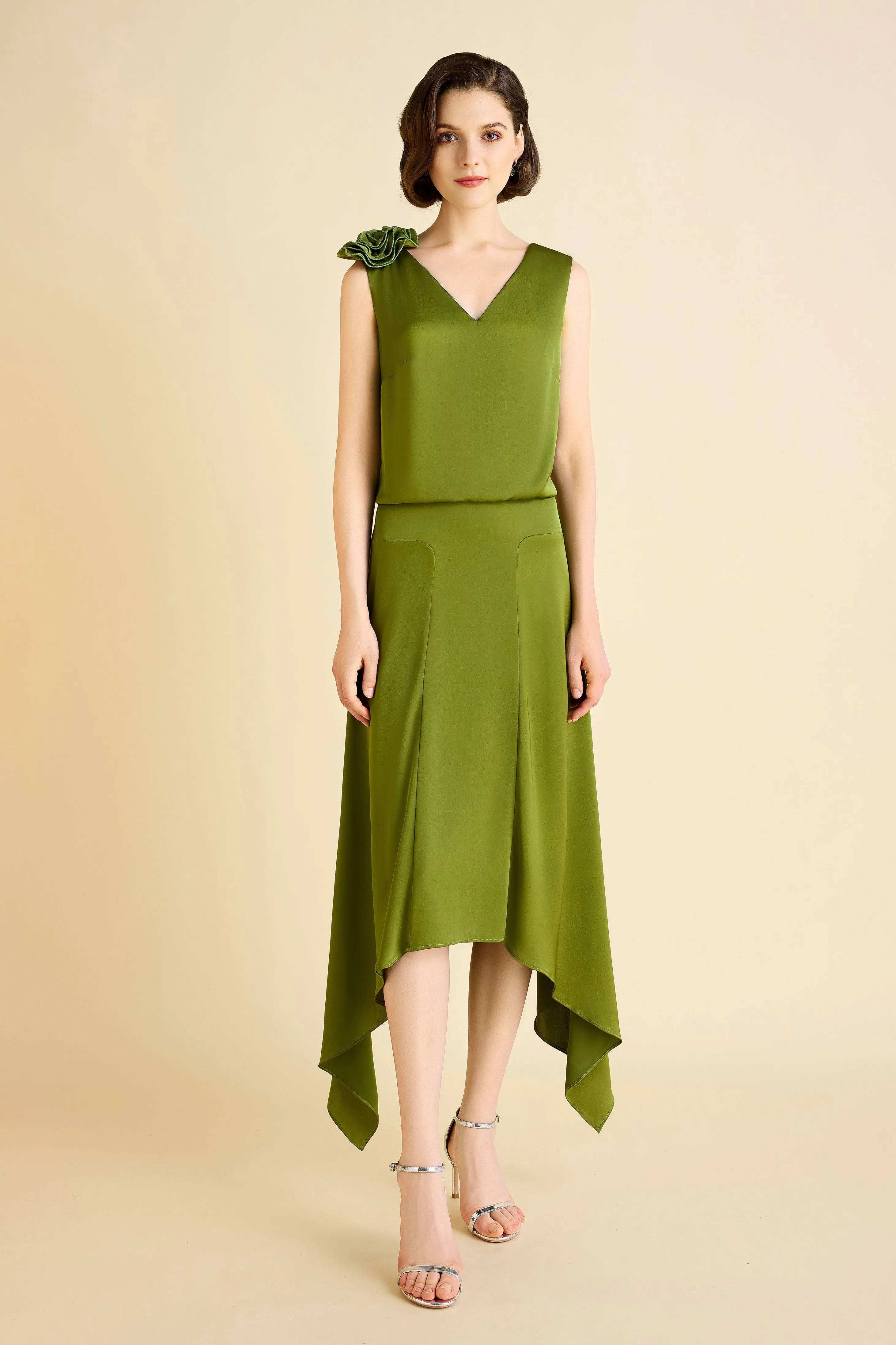 Elegant Handcrafted Floral Cocktail Dress sold by BABEYOND