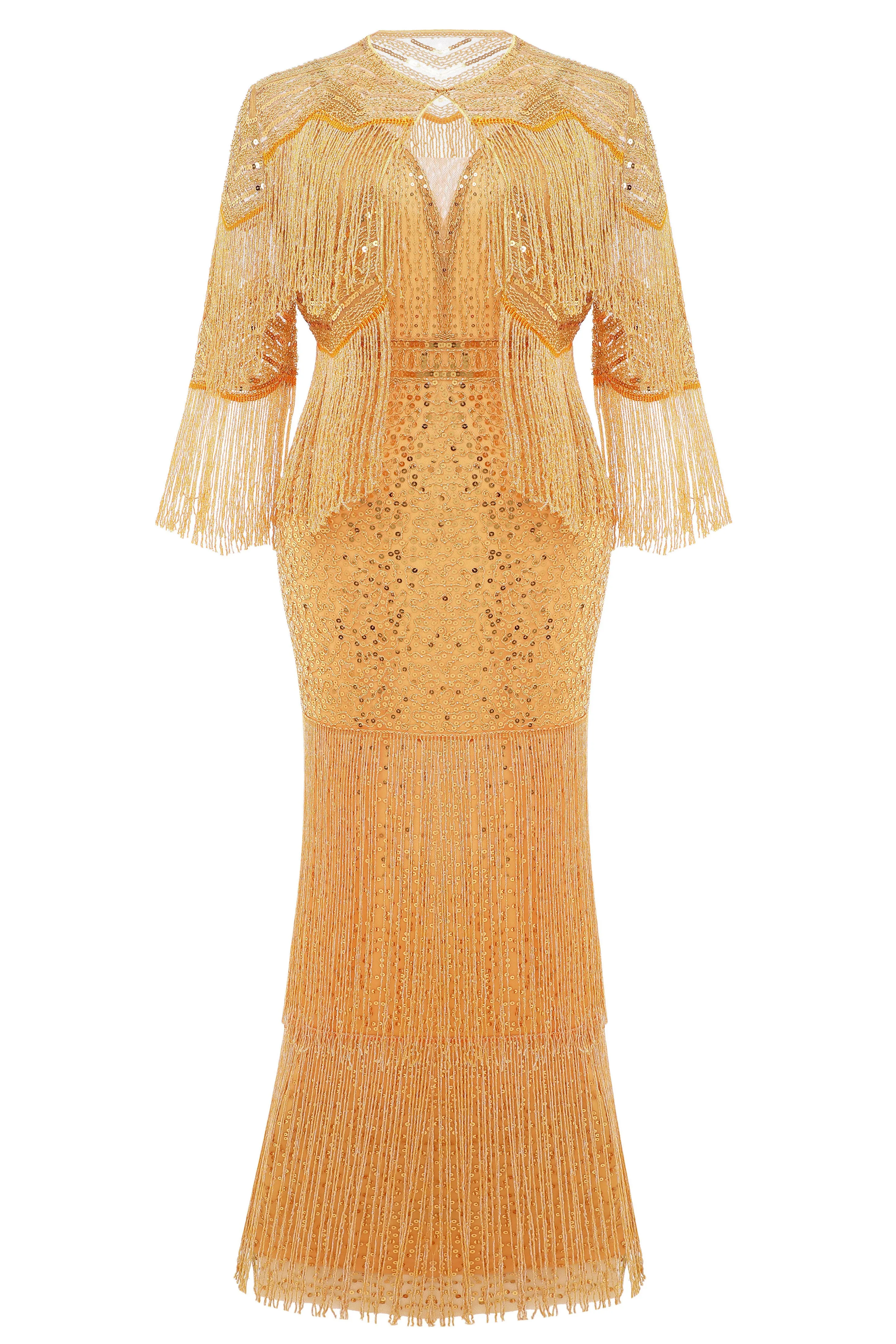 Strap V Neck Sequin Plus Size Dress With Shawl sold by BABEYOND product image thumbnail 4