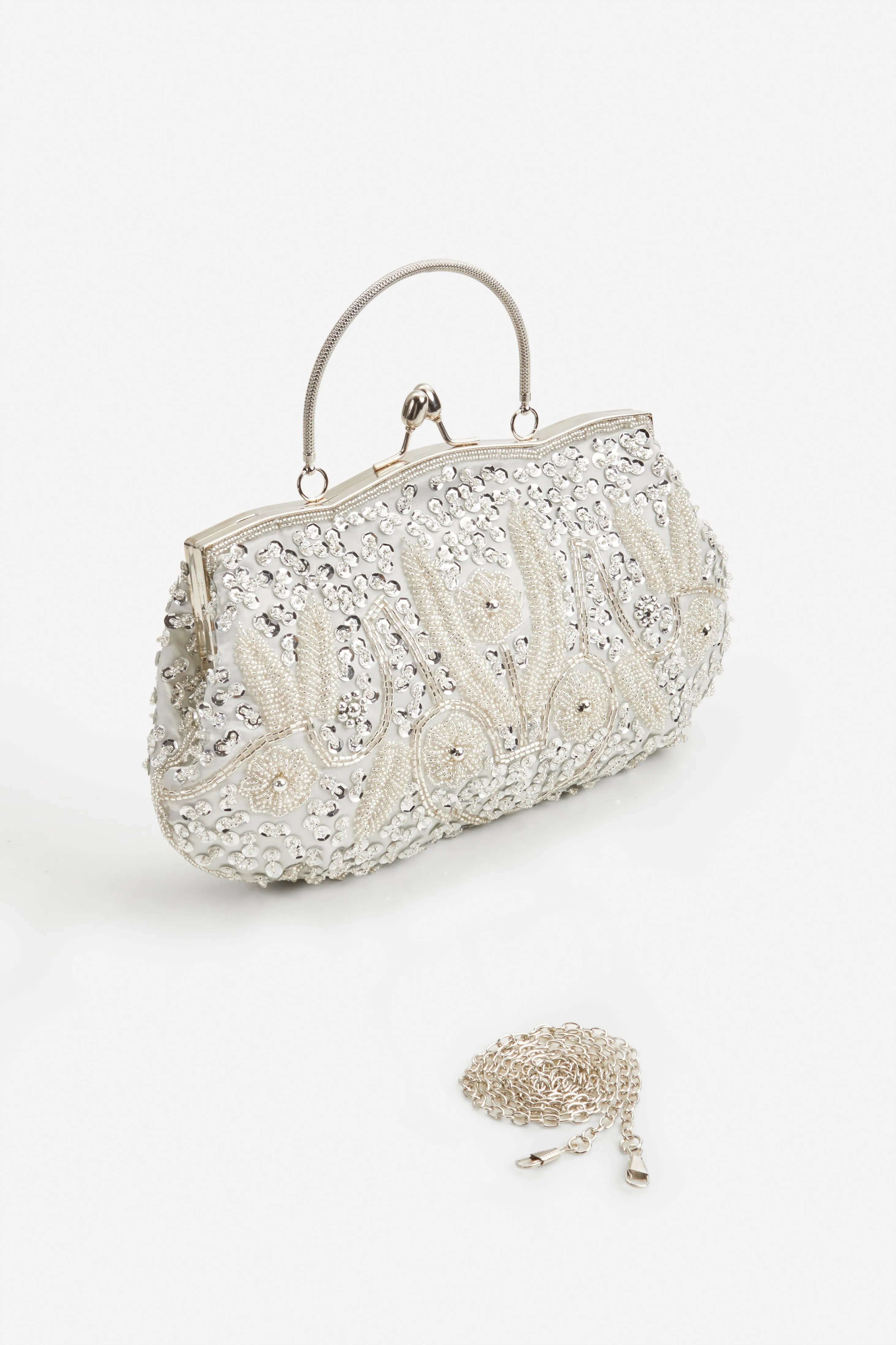 Embellished Beaded Pearl Clutch sold by BABEYOND product image thumbnail 2