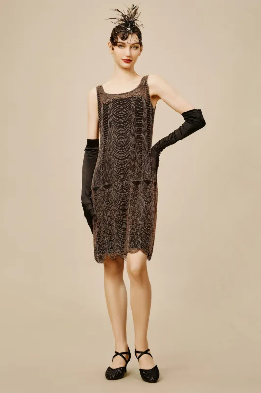 Decadent Draped Flapper Plus Size Dress sold by BABEYOND