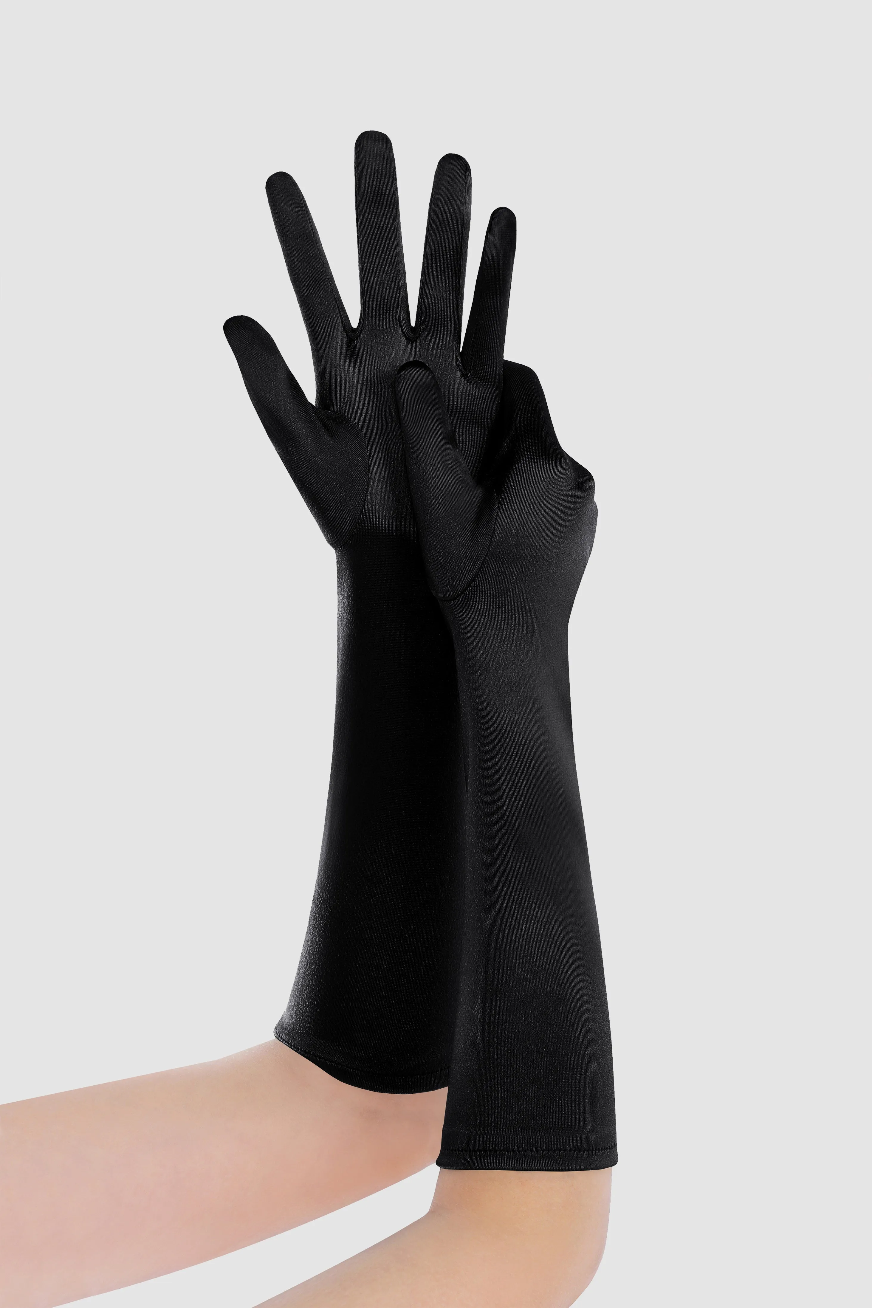 15" Long Stretchy Satin Flapper Gloves sold by BABEYOND product image thumbnail 3