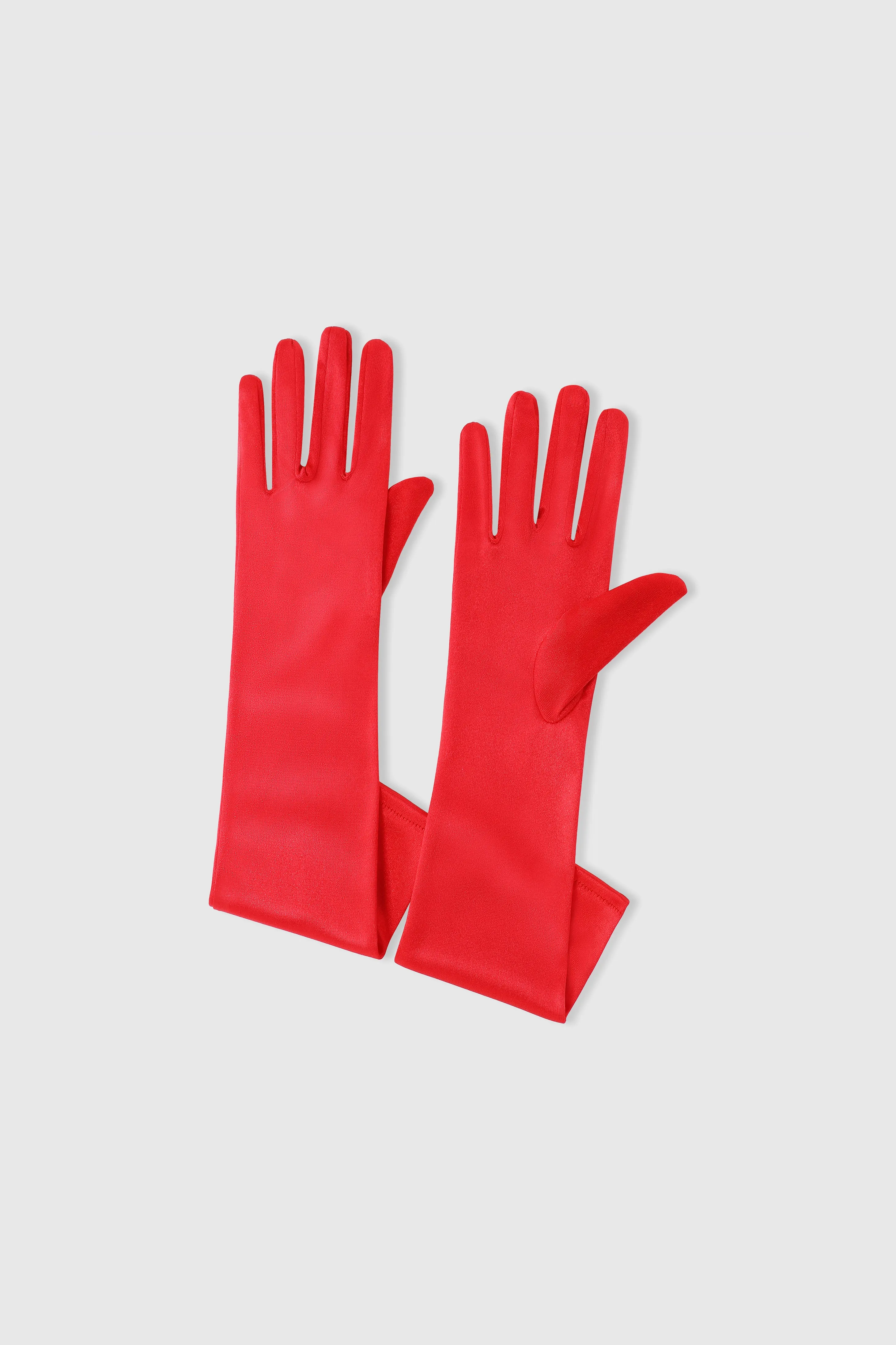 15" Long Stretchy Satin Flapper Gloves sold by BABEYOND product image thumbnail 4